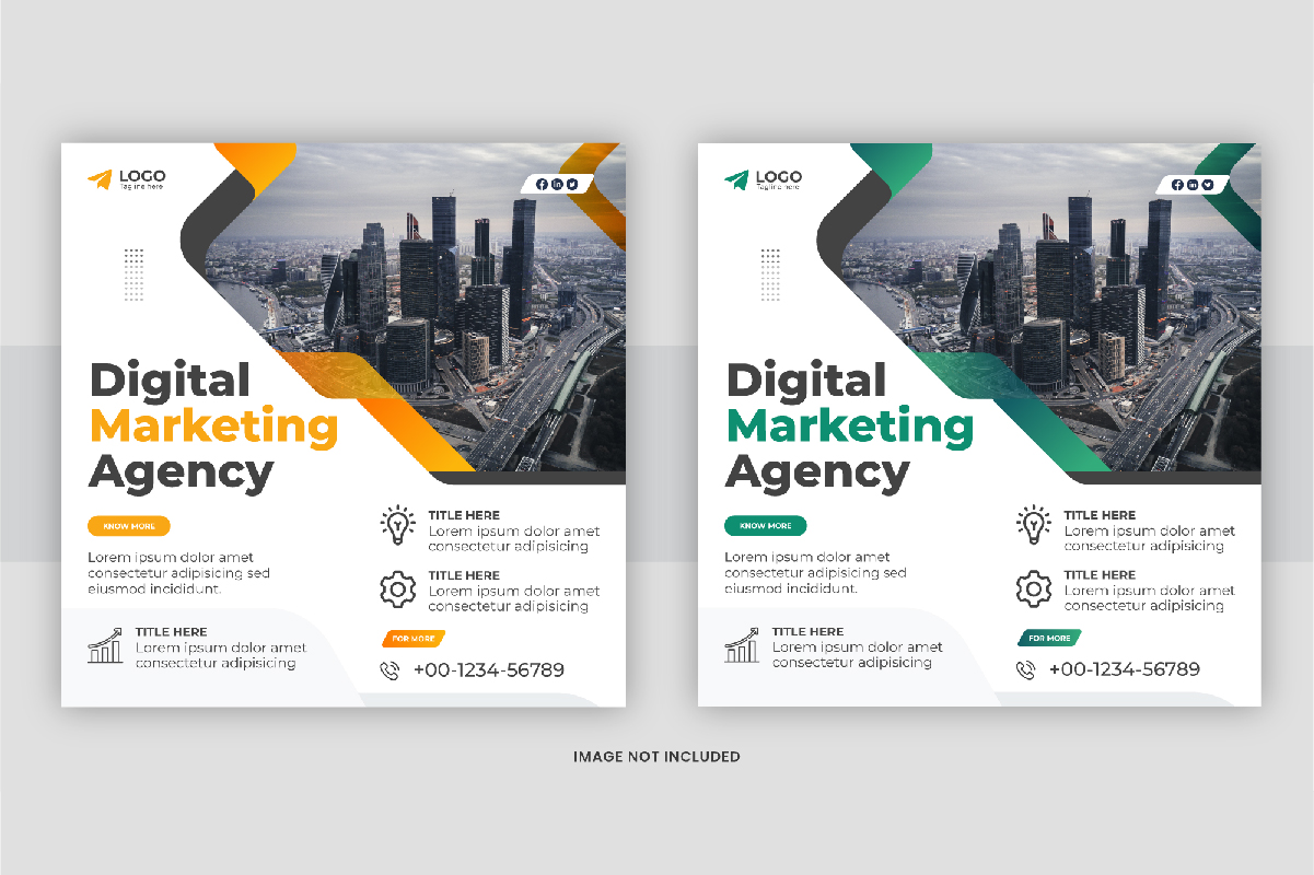 Digital marketing post design template set