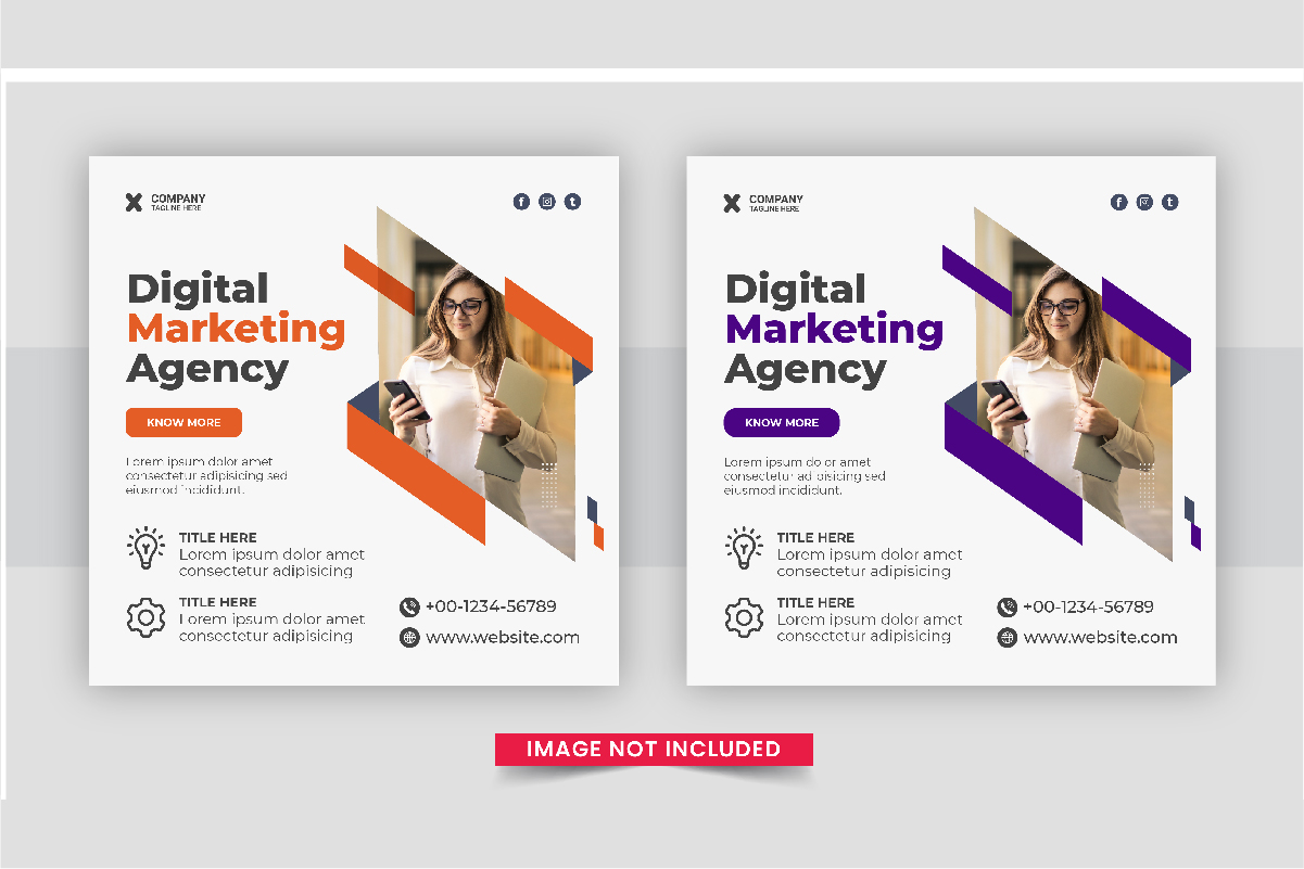 Creative digital marketing post template set