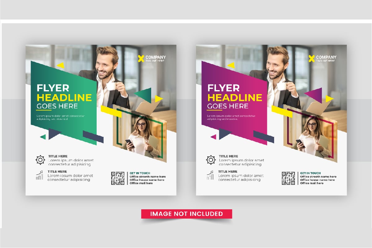 Creative digital marketing post template layout set