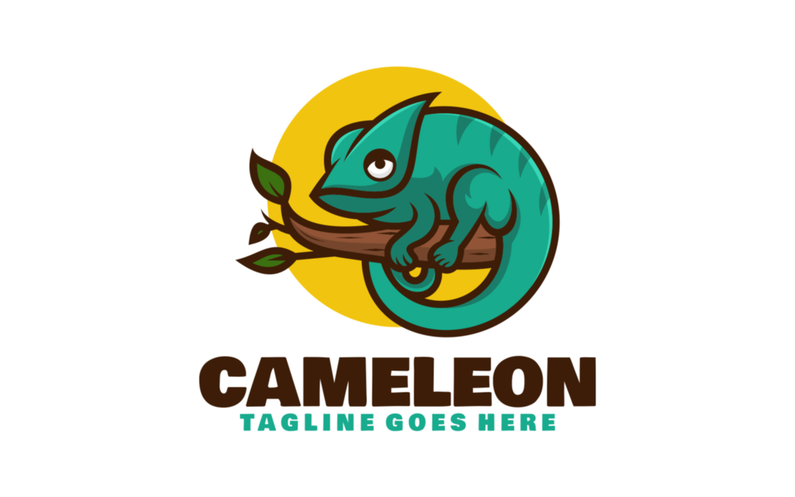 Chameleon Mascot Cartoon Logo 1