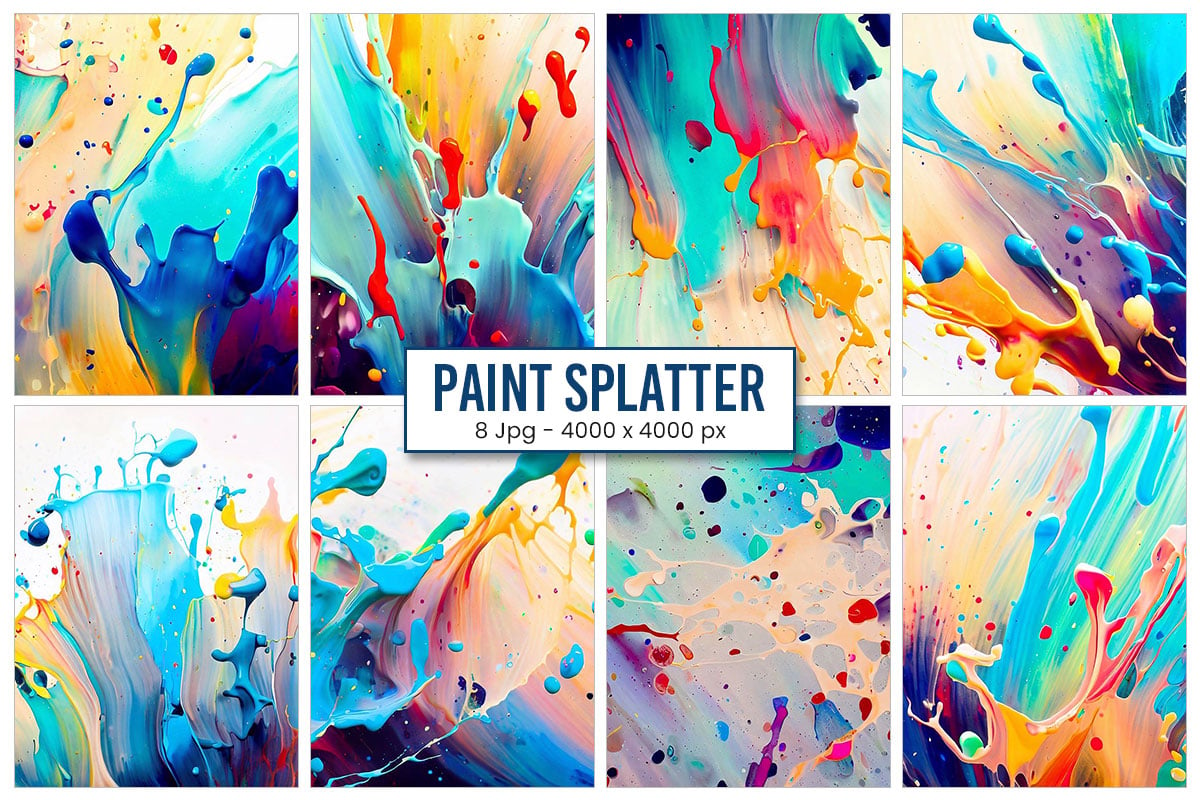 Colorful Paint Ink Splatter Texture Background, Abstract brush stroke or acrylic paint art