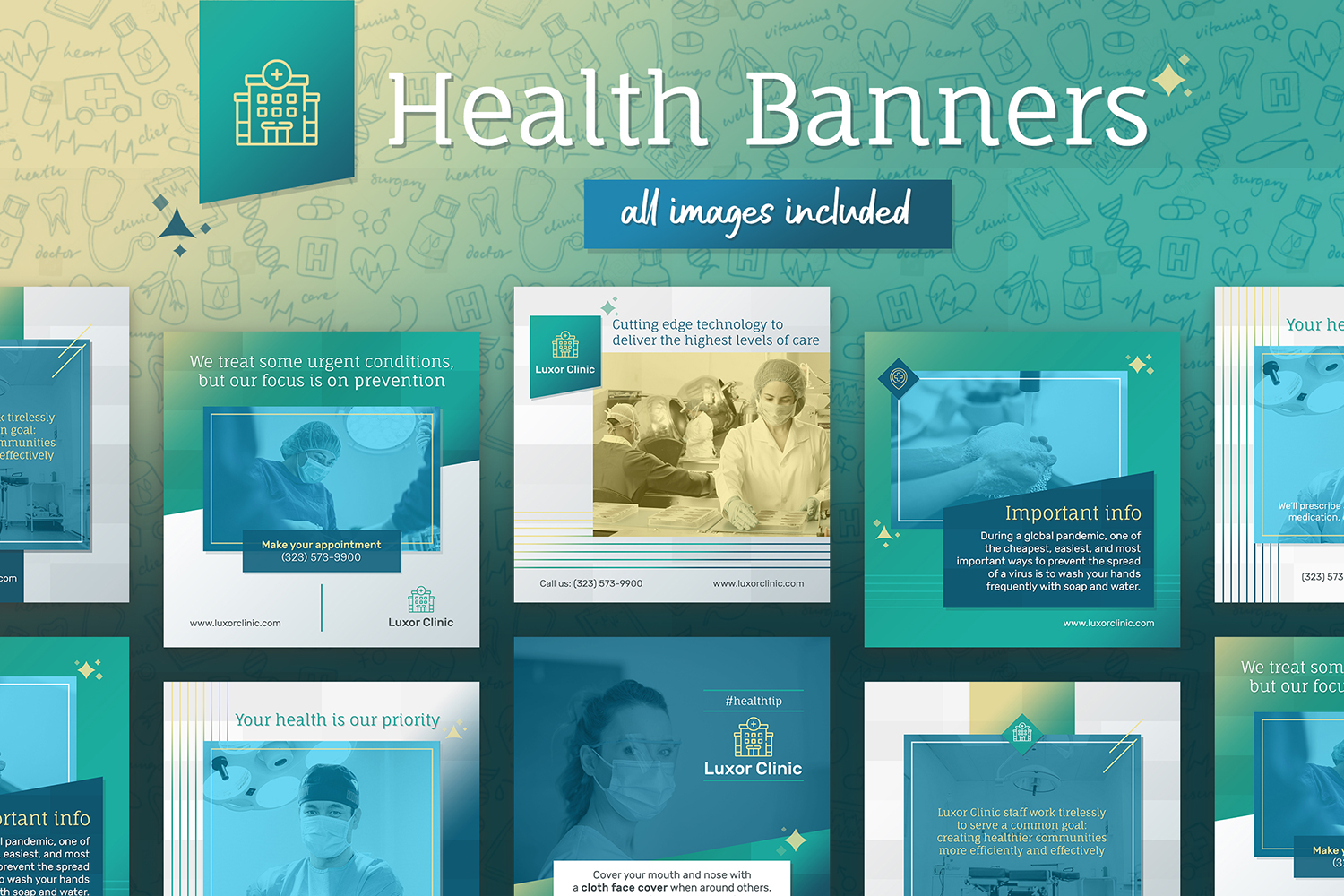 Health Banner Templates for Instagram and Facebook