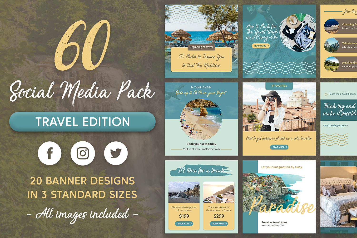 Social Media Pack - Travel Agency Banner Templates