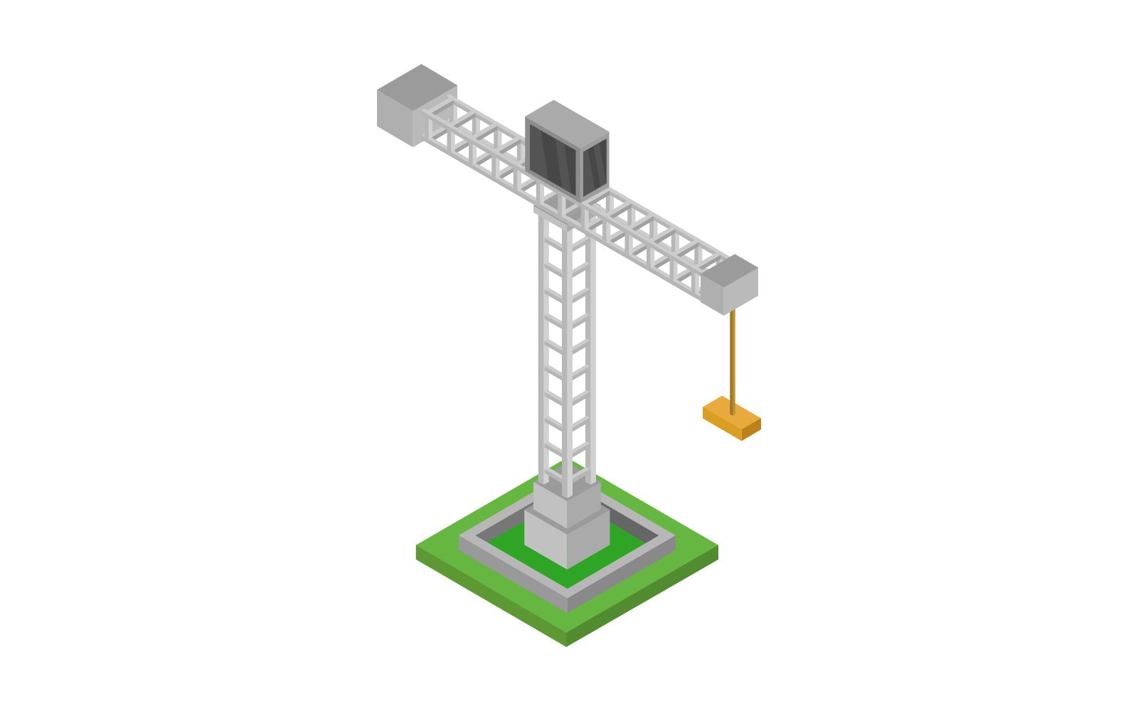 Isometric crane illustrated on a white background