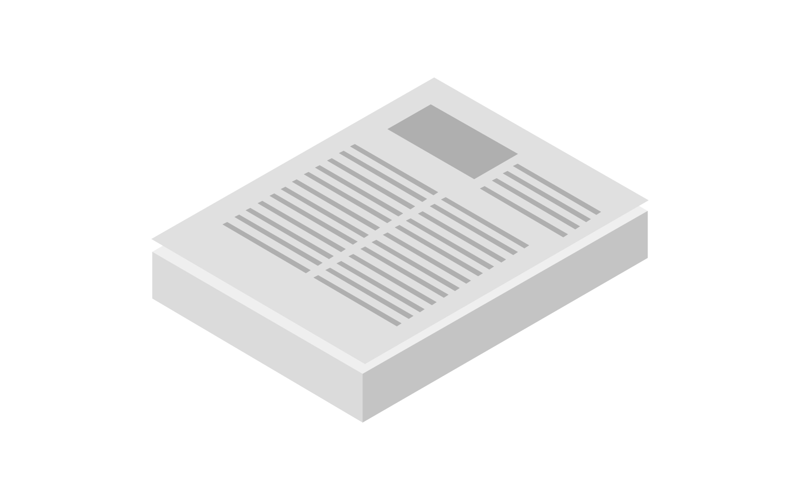 Colored isometric documents on a white background