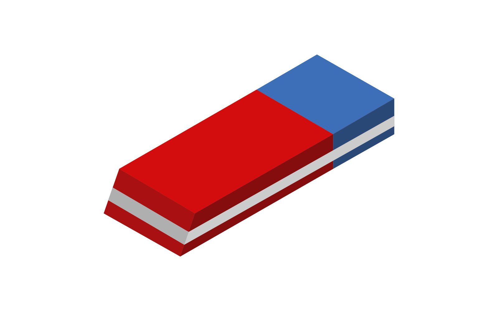 Isometric eraser illustrated on a white background