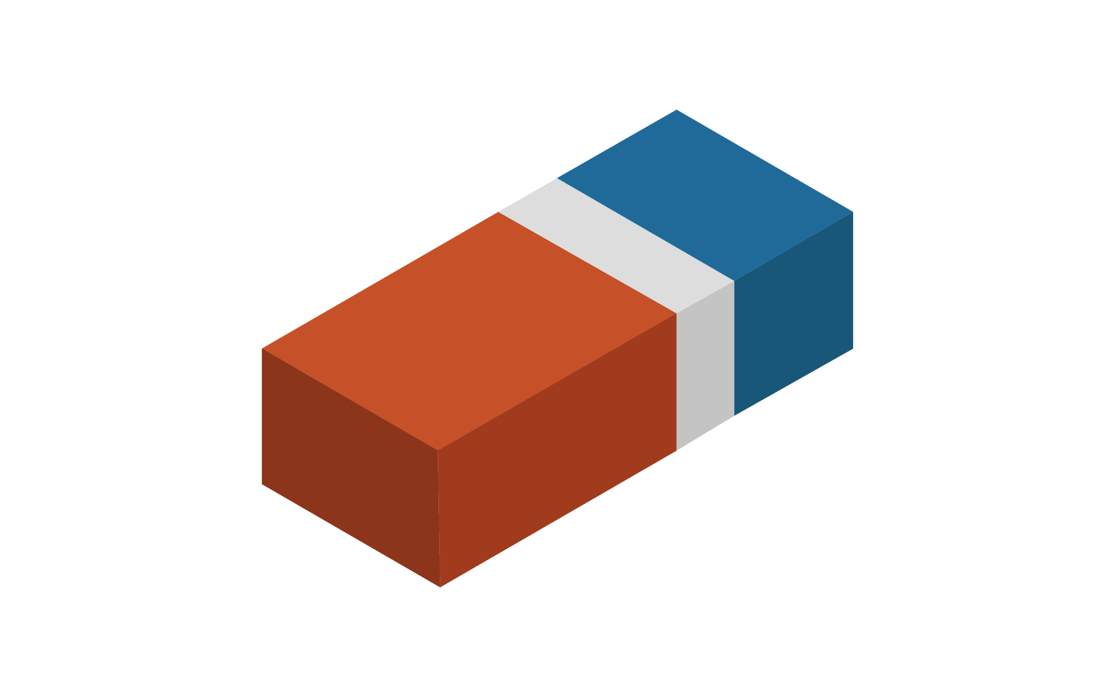 Isometric eraser illustrated in vector on a white background