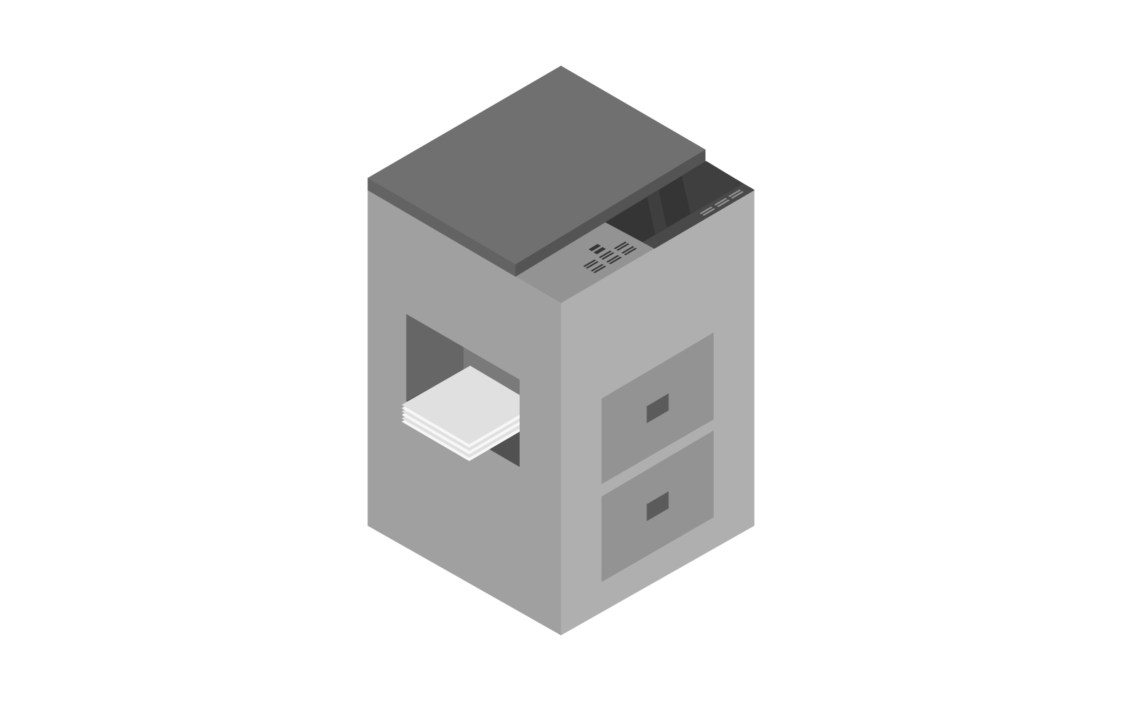 Isometric copier on a white background