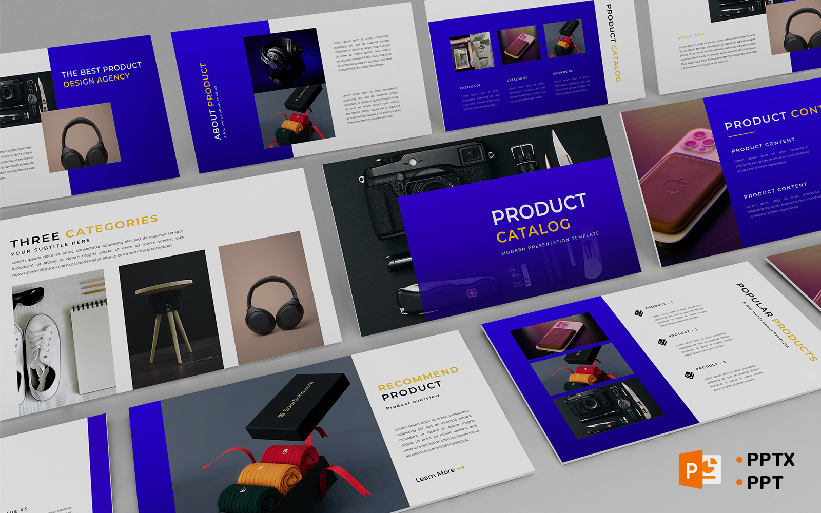 Product Design - Product Catalog PowerPoint Presentation Template