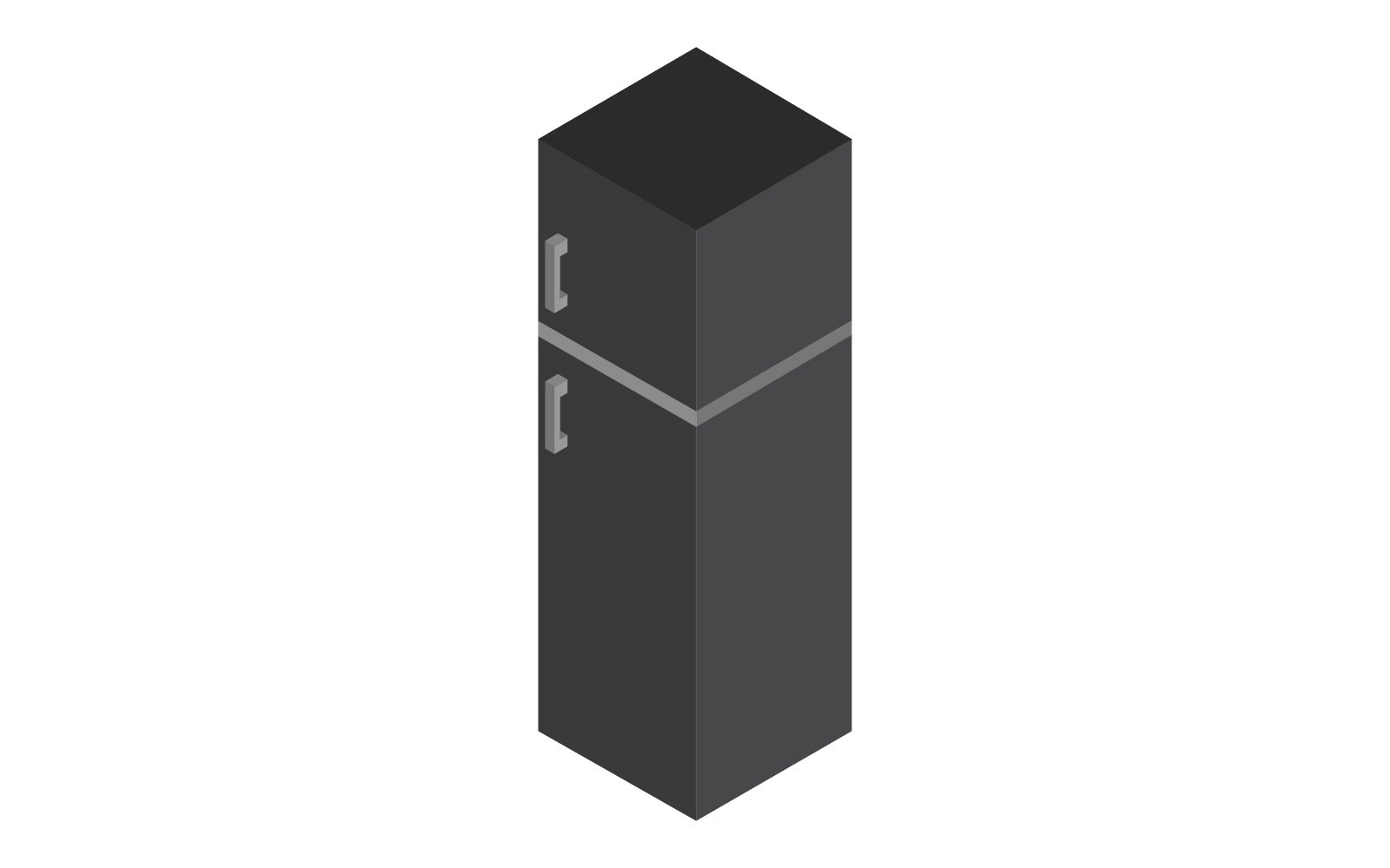 Isometric fridge in vector on white background