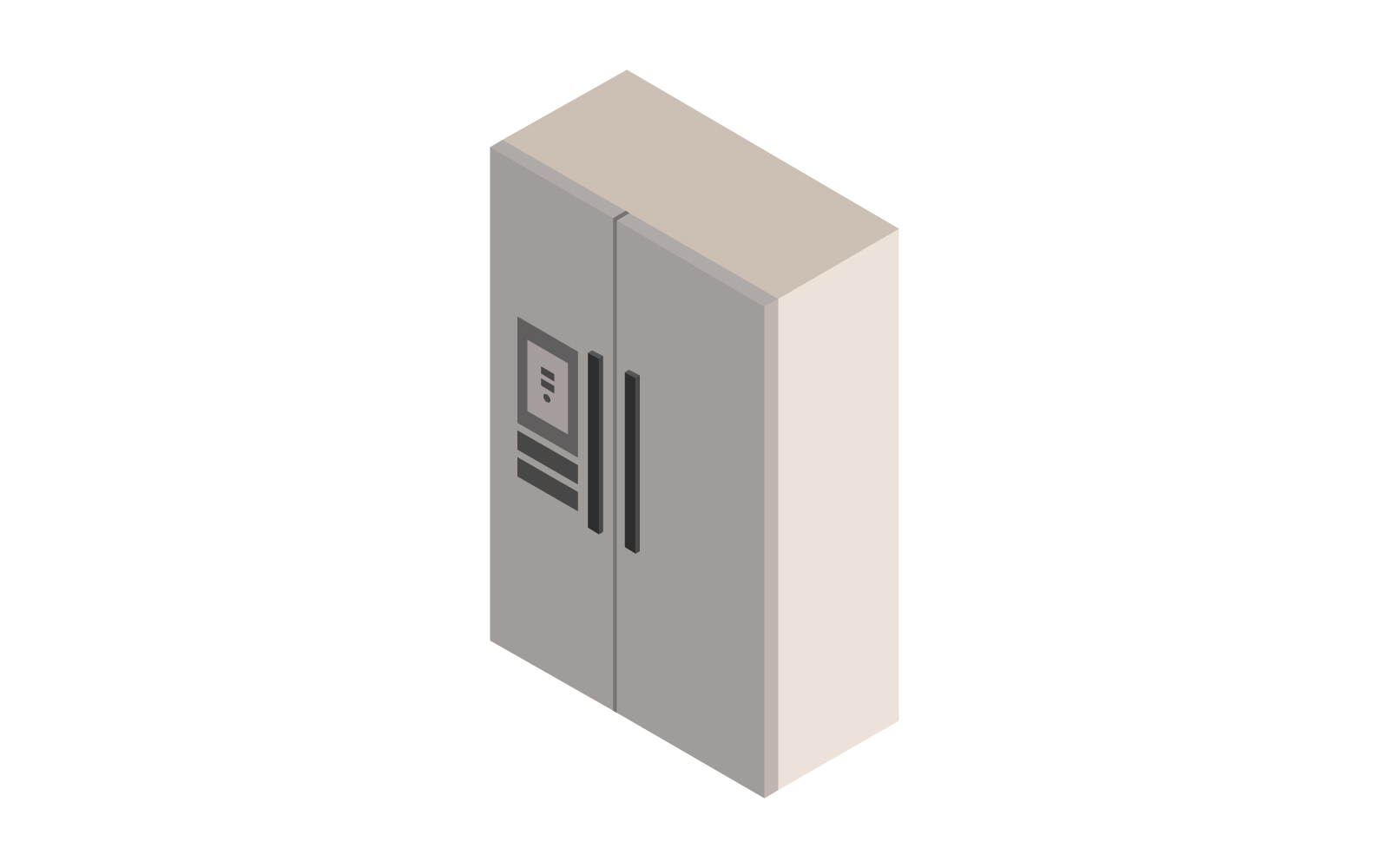 Isometric fridge in vector illustrated on white background