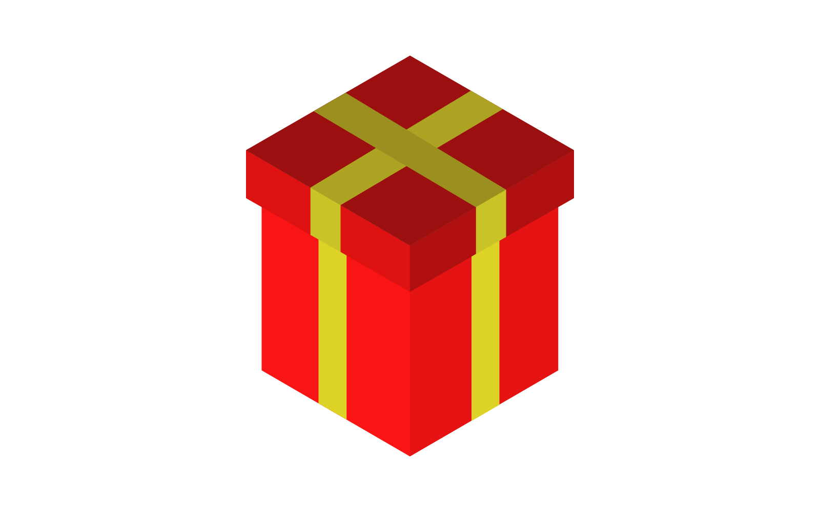 Isometric gift in vector and illustrated on a white background