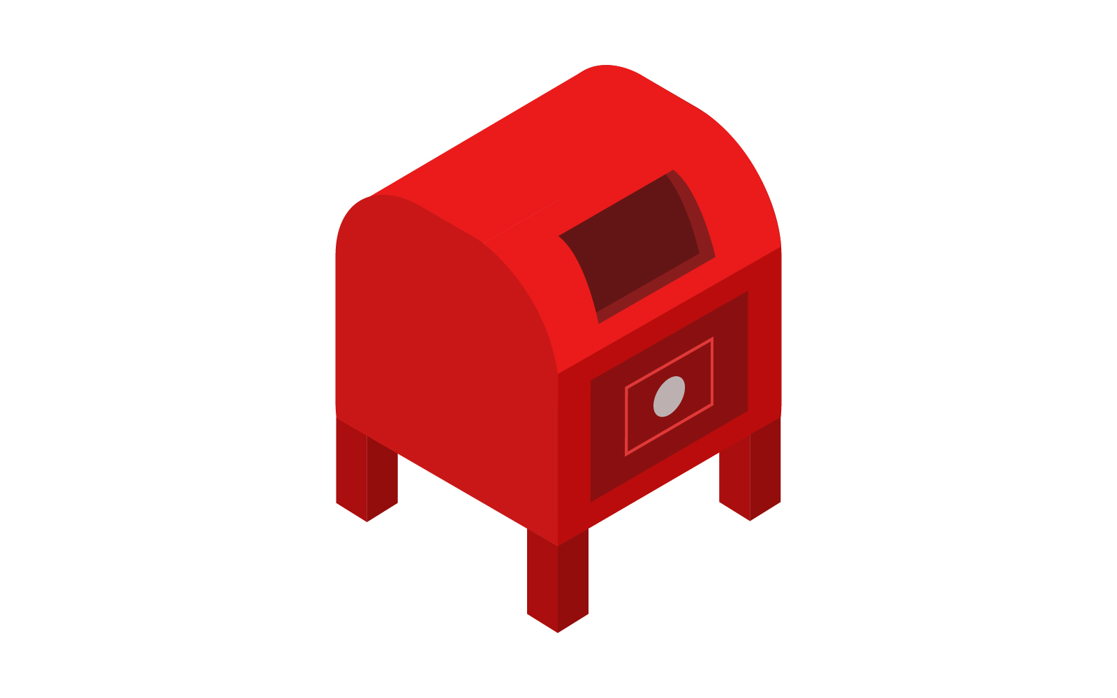 Mail box isometric and illustrated on a white background