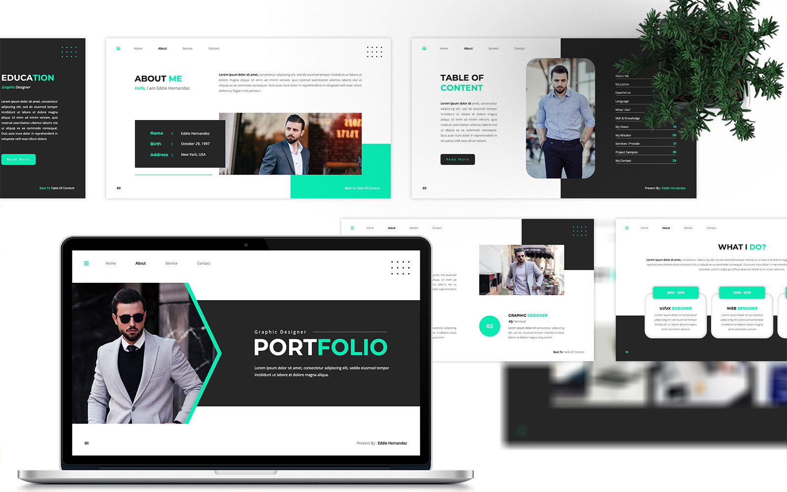 Graphic Designer Portfolio Google Slides Template