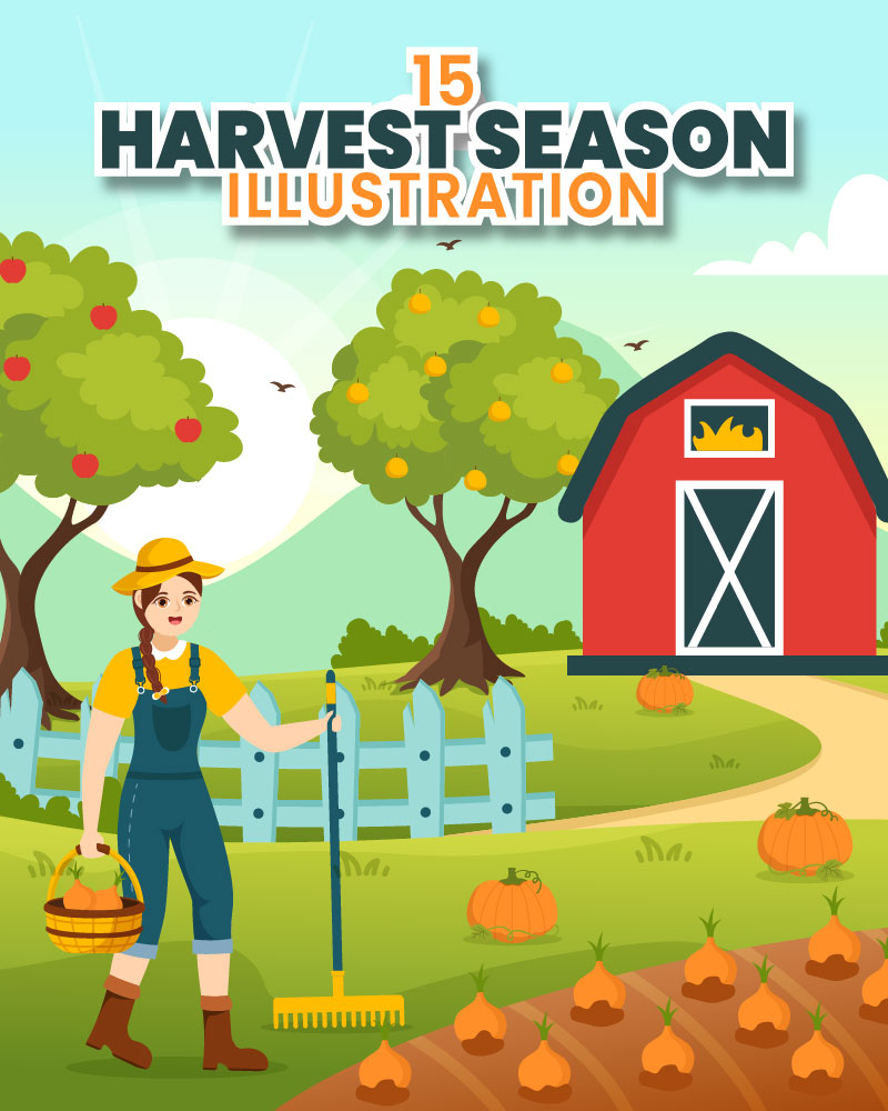 15 Harvest Season Vector Illustration