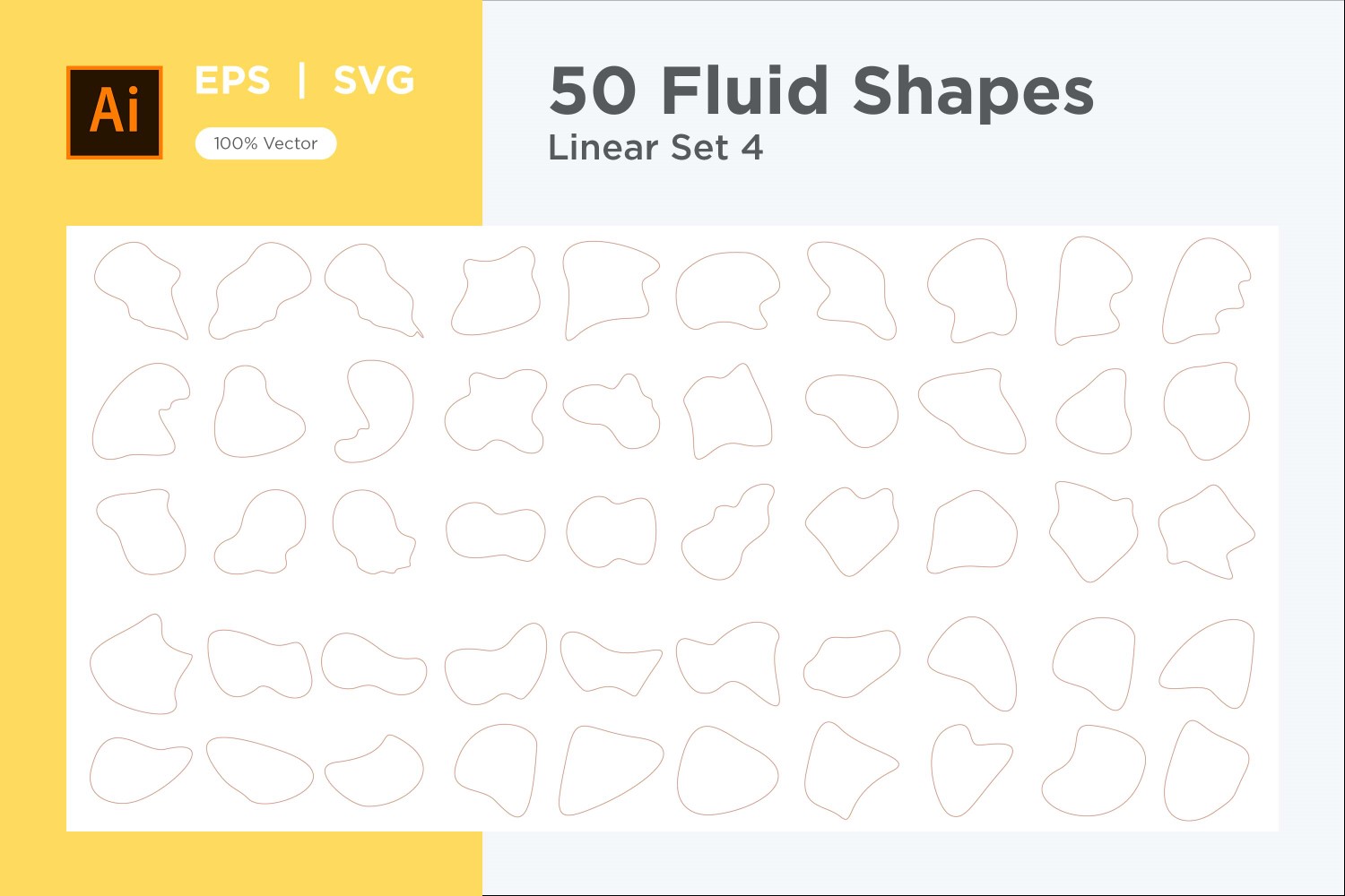 Abstract Fluid Linear Shape Set 50  V 4