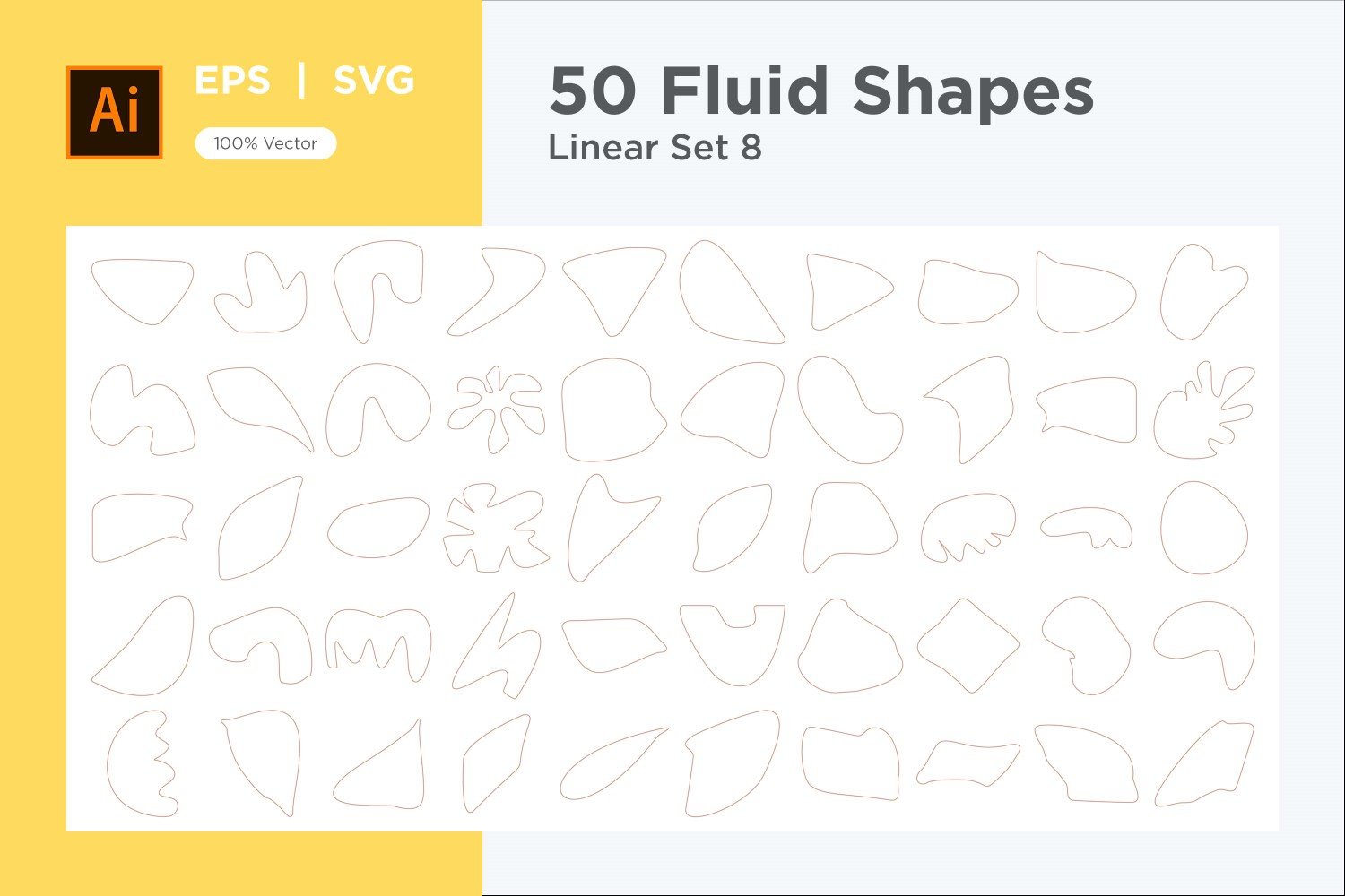 Abstract Fluid Linear Shape Set 50  V 8