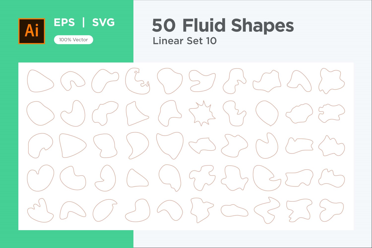 Abstract Fluid Linear Shape Set 50  V 10