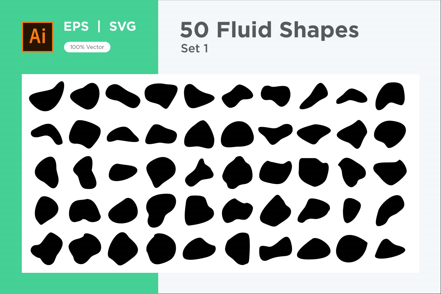 Abstract Fluid Shape Set 50 V 1