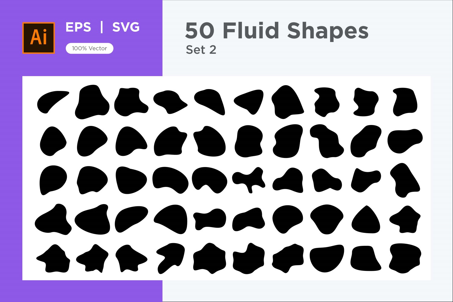 Abstract Fluid Shape Set 50 V 2