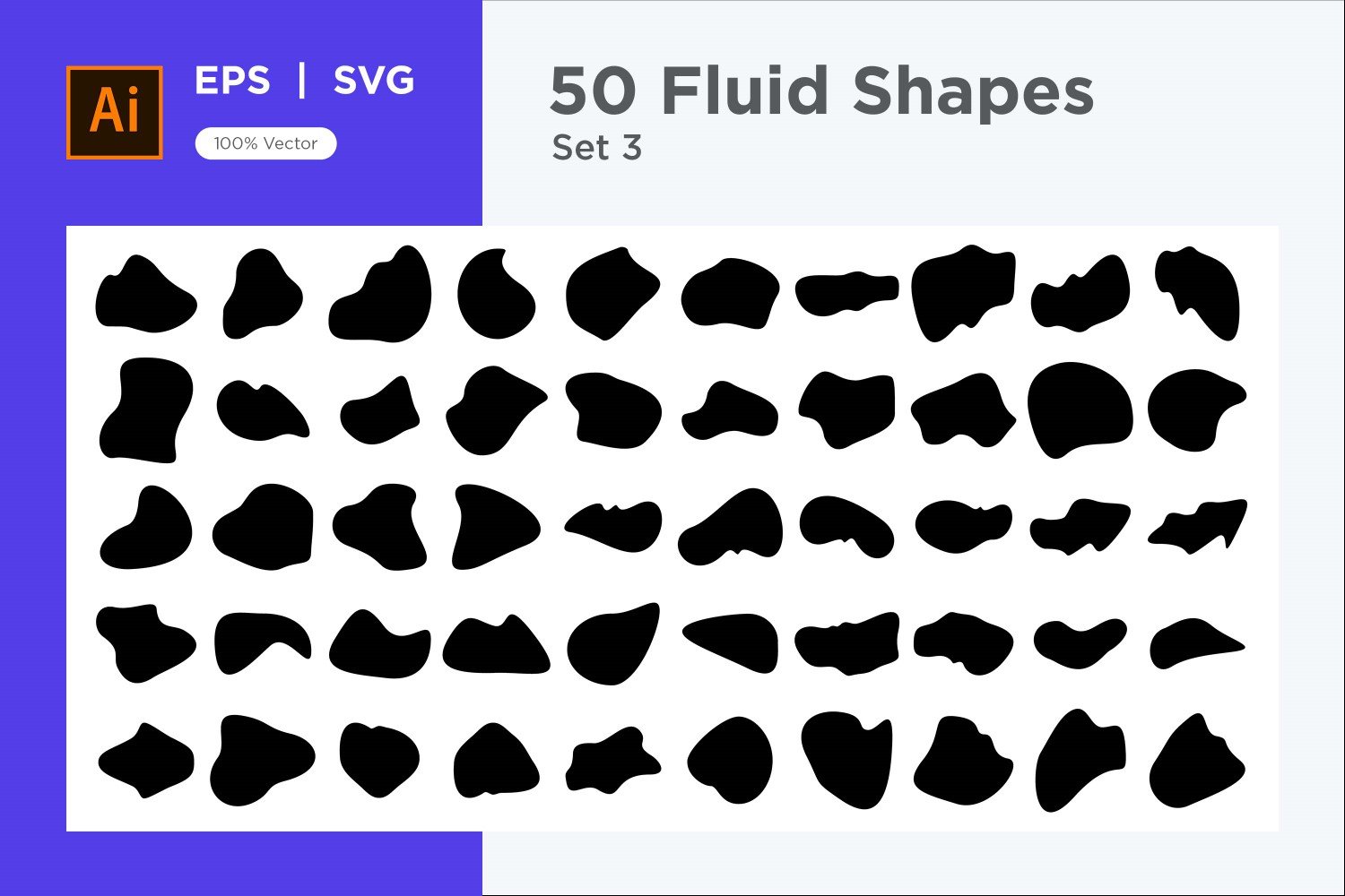 Abstract Fluid Shape Set 50 V 3