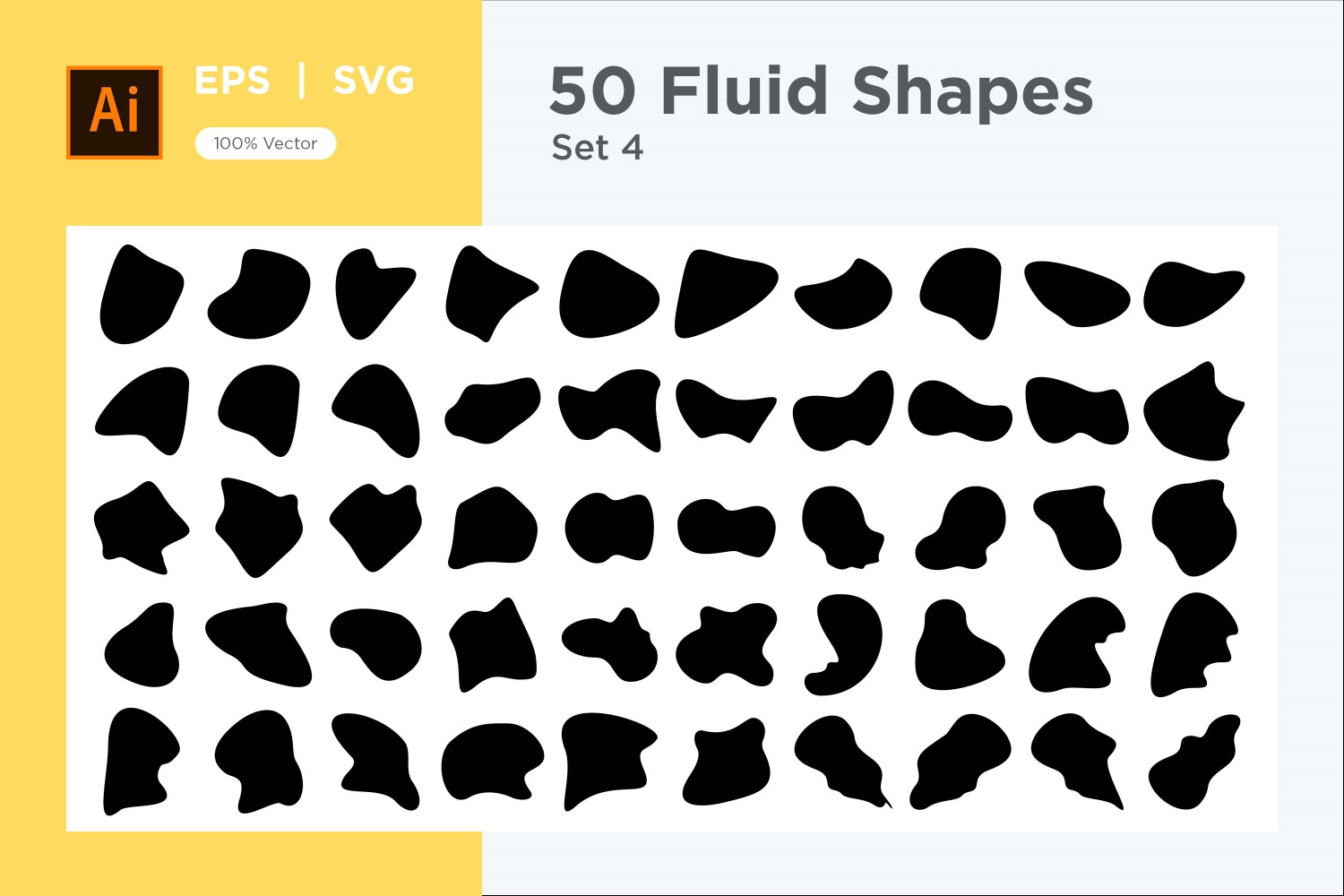 Abstract Fluid Shape Set 50 V 4