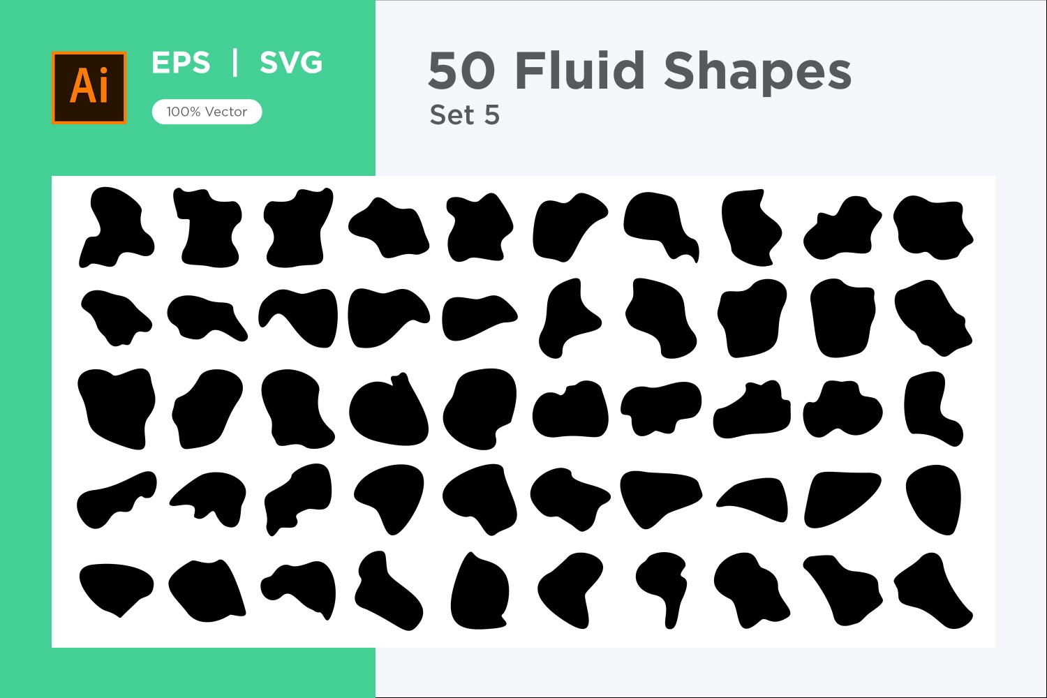 Abstract Fluid Shape Set 50 V 5