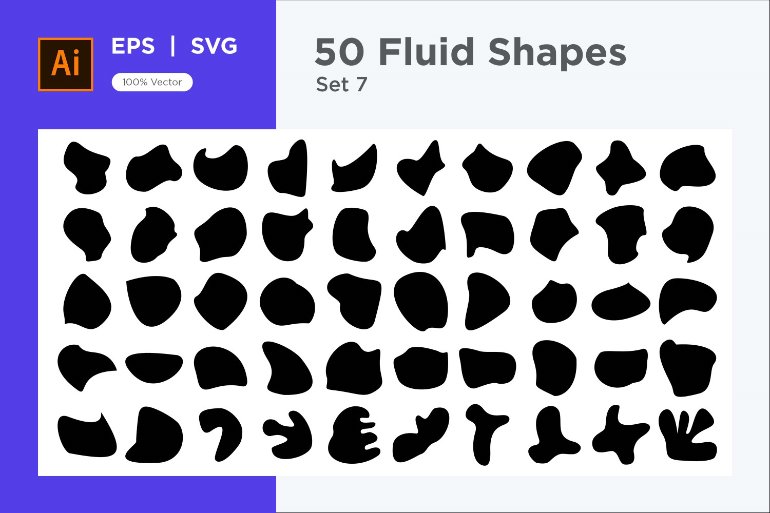 Abstract Fluid Shape Set 50 V 7