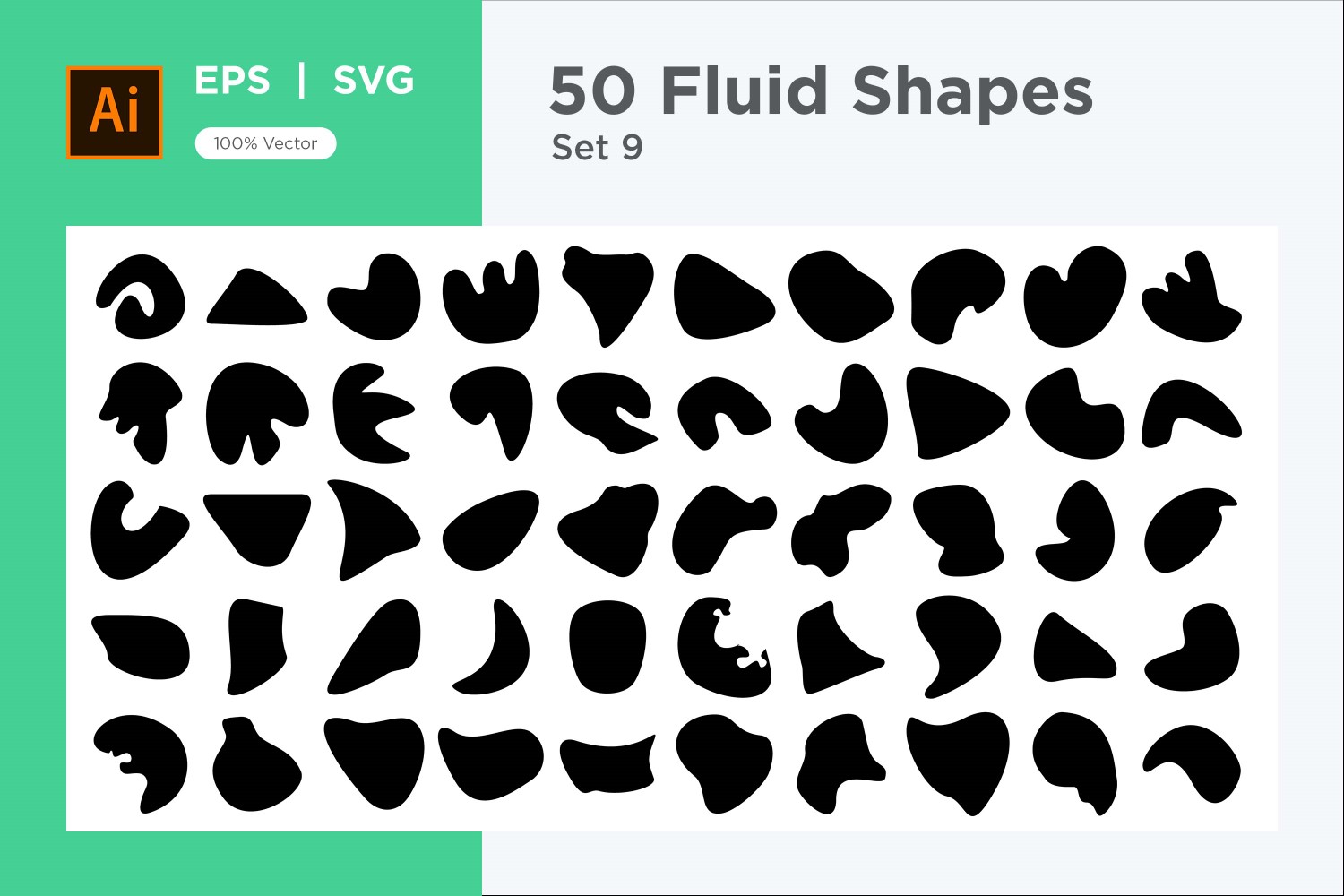 Abstract Fluid Shape Set 50 V 9