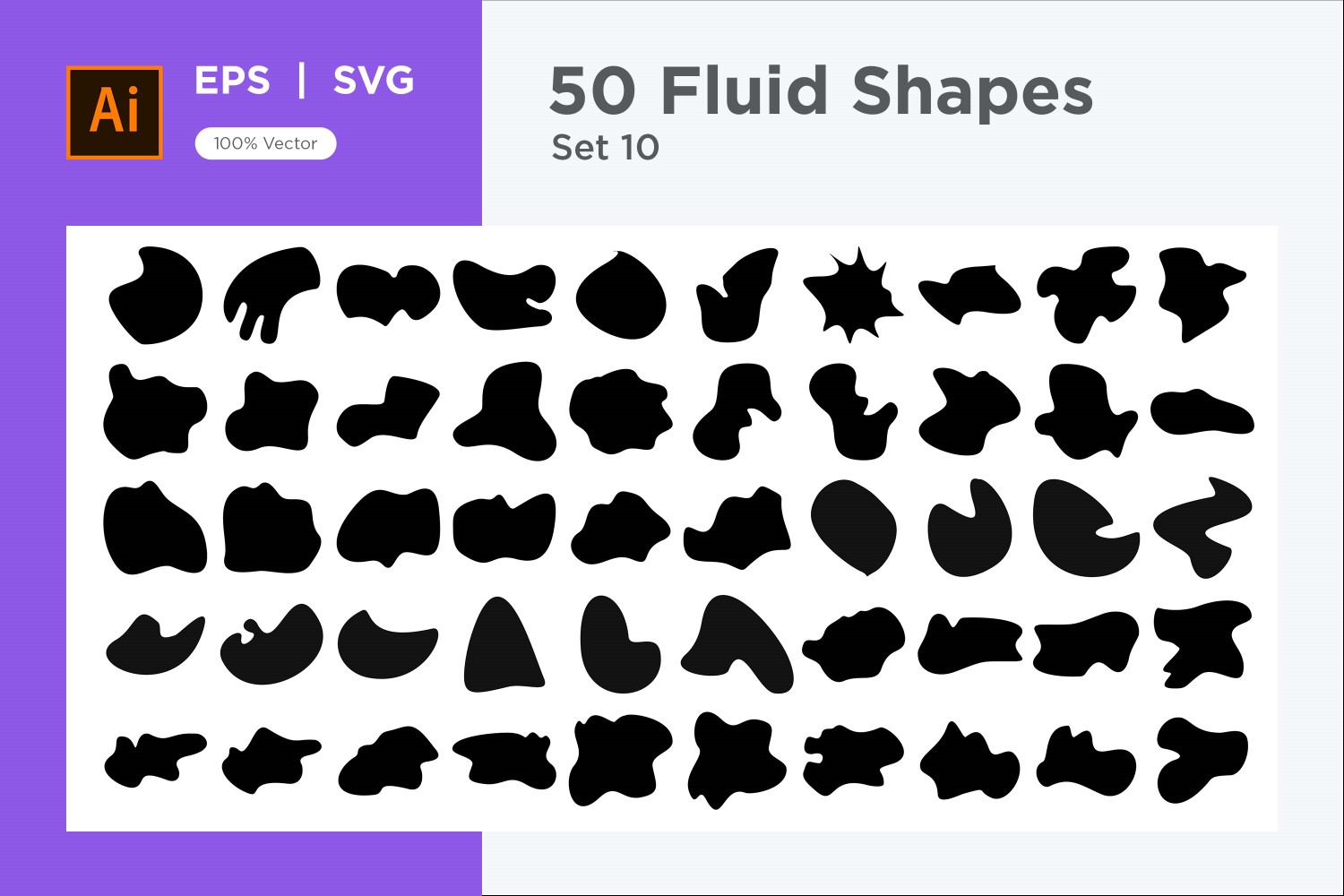 Abstract Fluid Shape Set 50 V 10