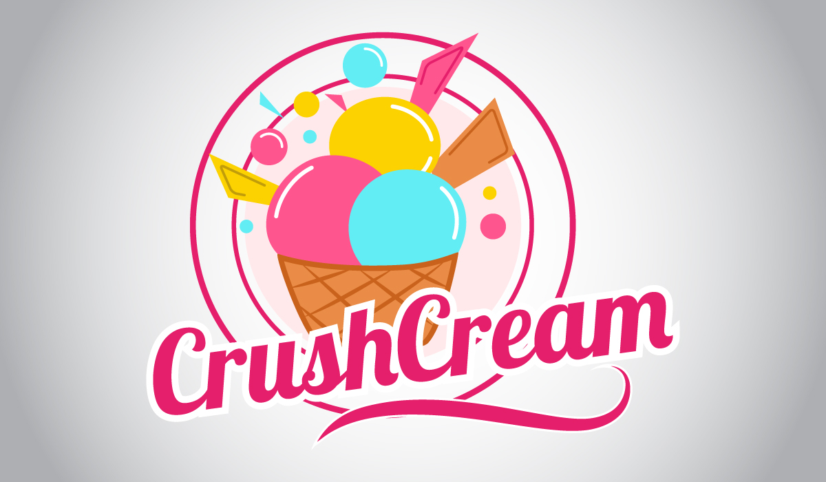 Crush Cream Ice Cream Logo Template