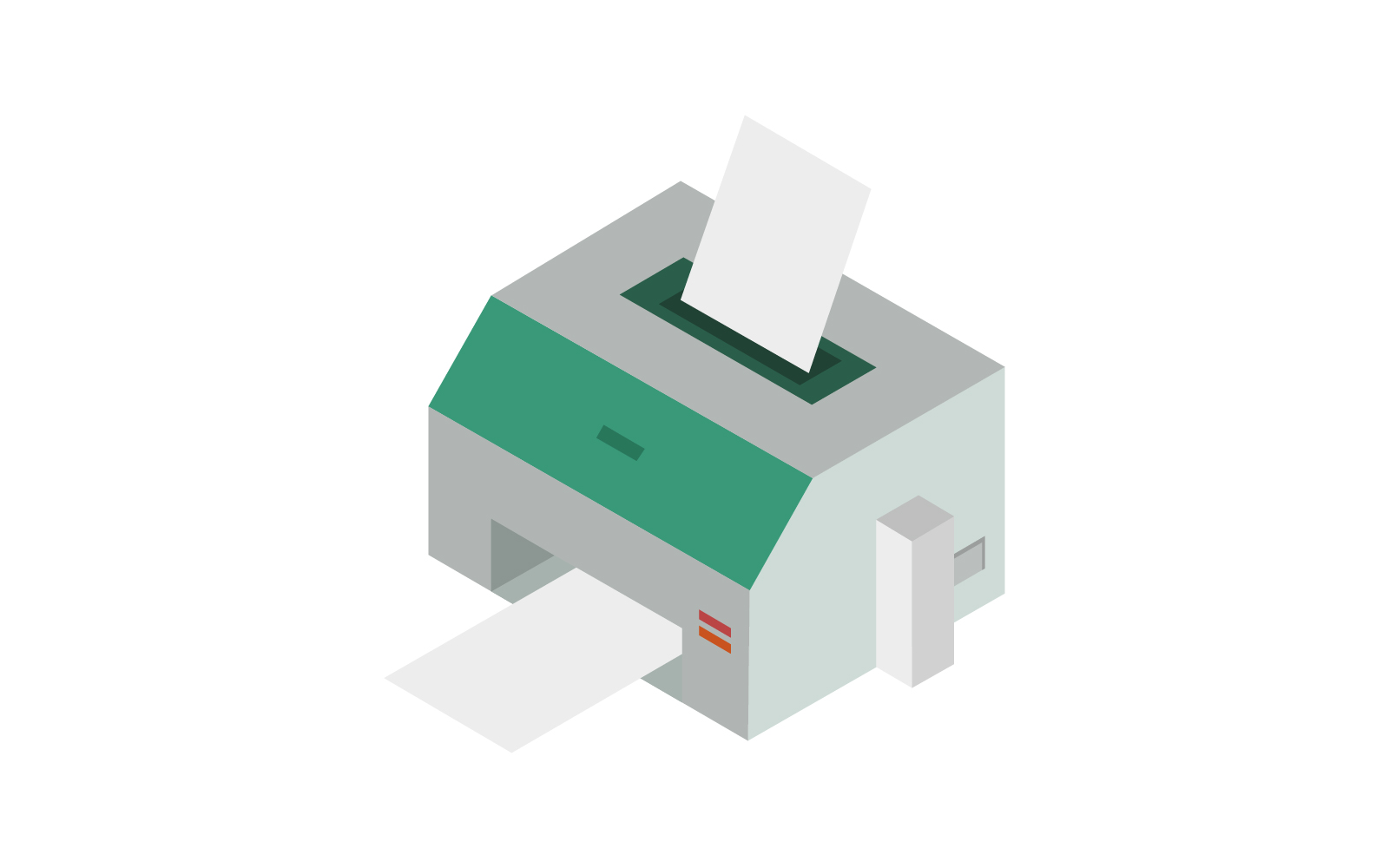 Isometric Printer illustrated  on a white background