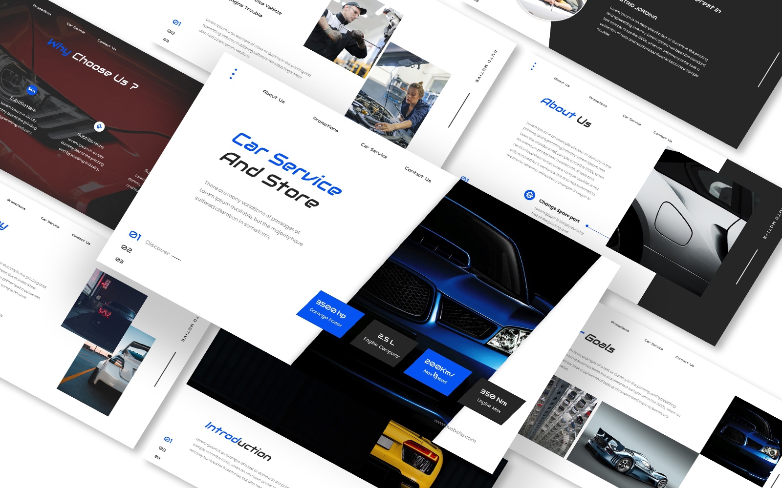 Car Service And Store Powepoint Template
