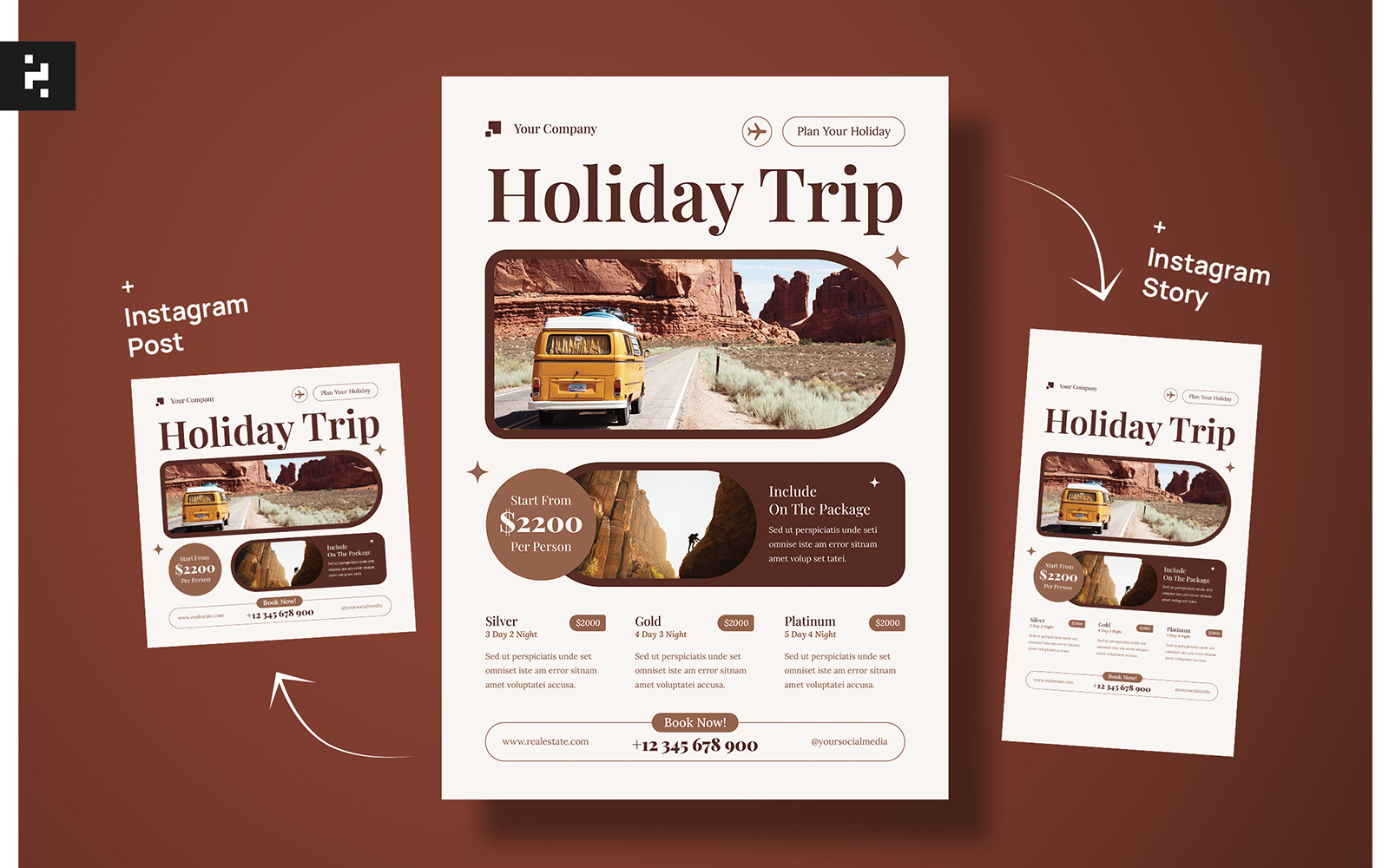 Aesthetic Minimal Travel Package Flyer