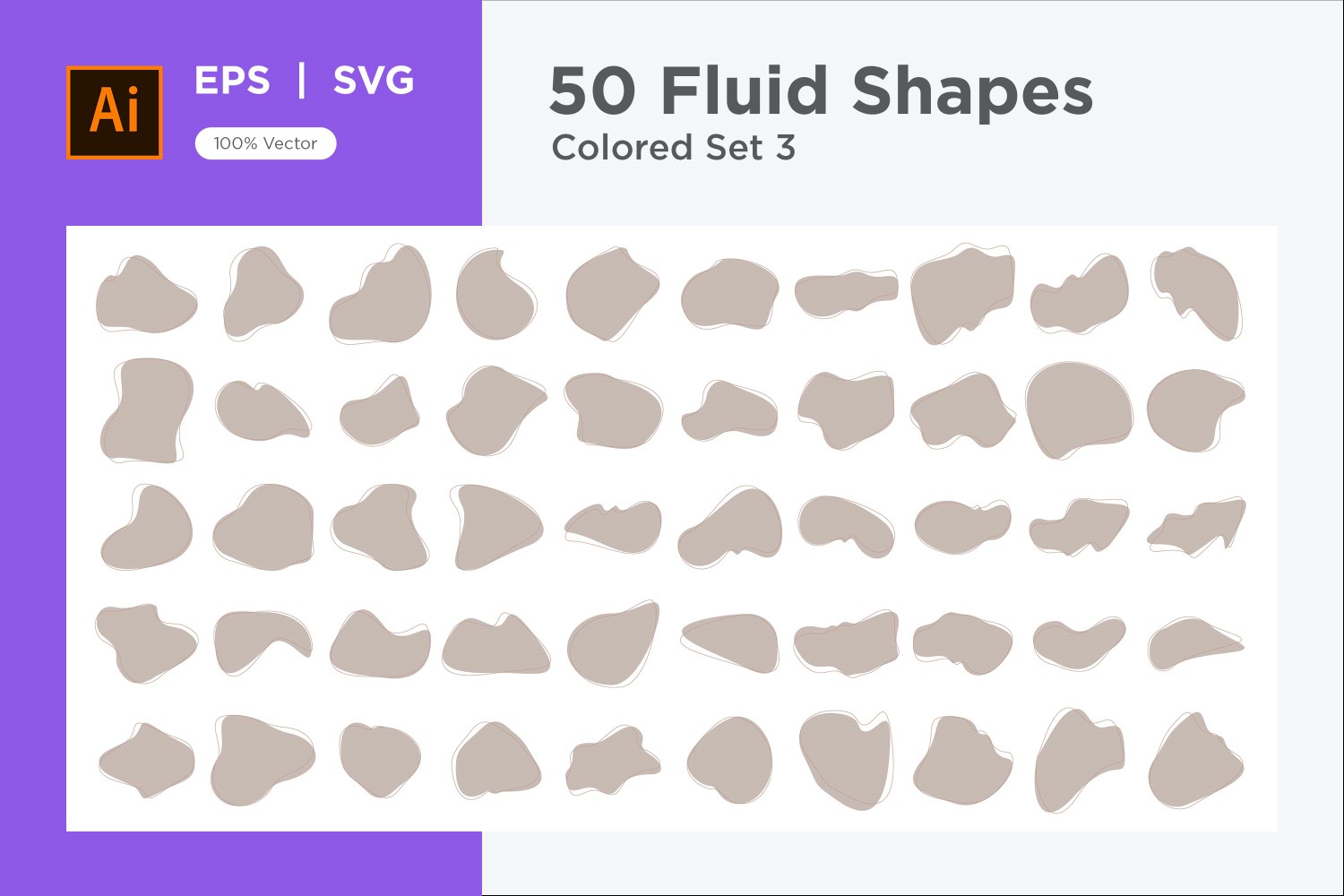 Abstract Fluid Shape Colored Set 50 V 3