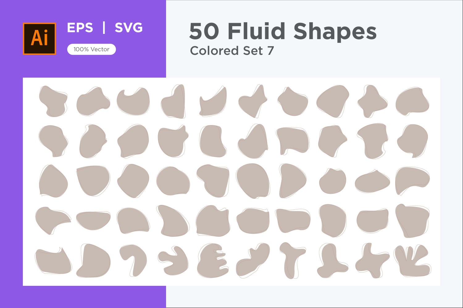 Abstract Fluid Shape Colored Set 50 V 7