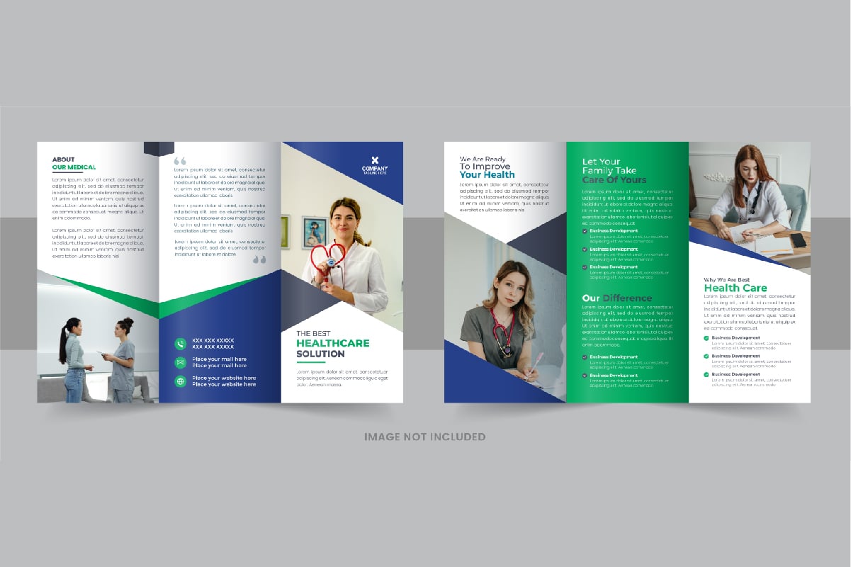 Creative healthcare or medical center trifold brochure