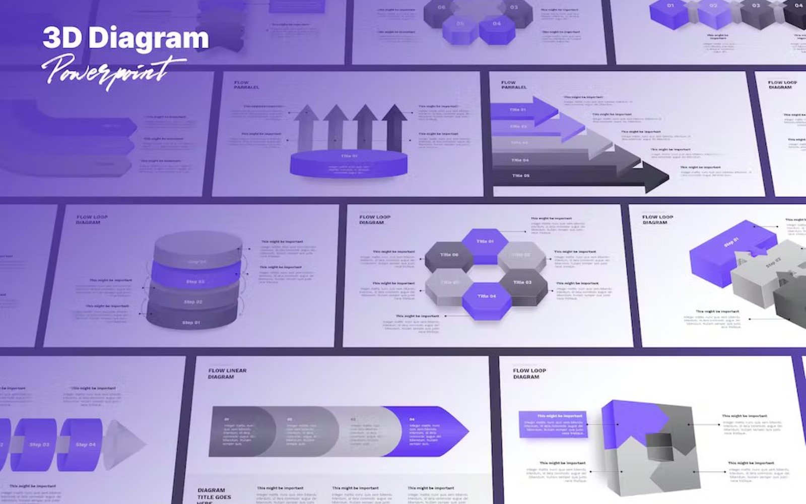 3D Diagram Powerpoint Template