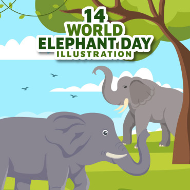 Elephant Day Illustrations Templates 338732