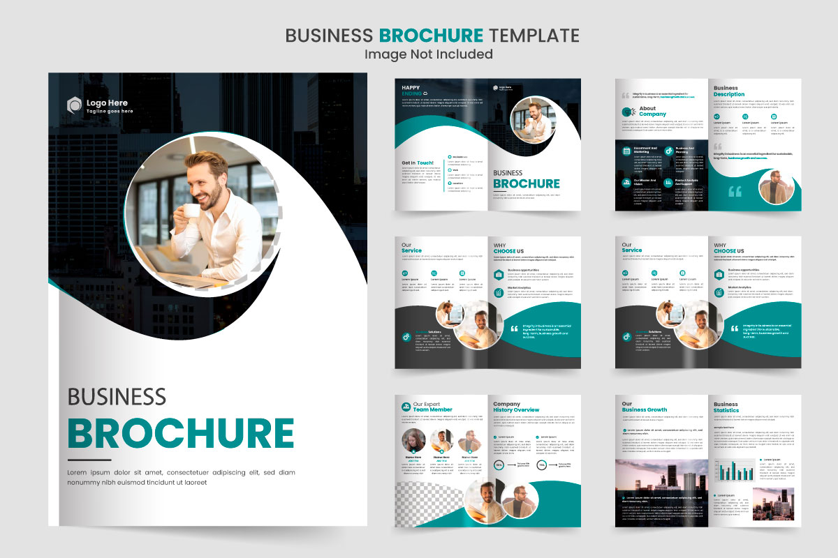 Brochure template layout design and corporate company profile minimal 12-page brochure template
