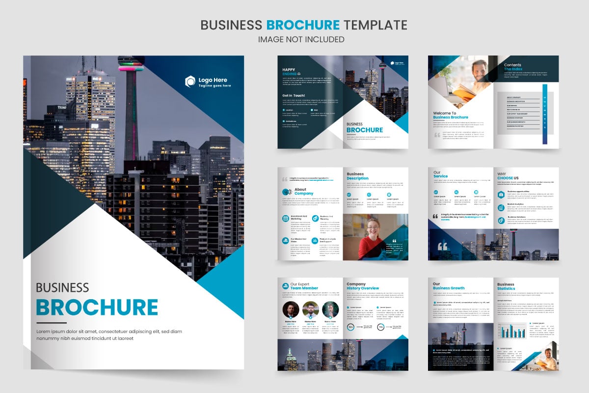 Brochure template  design and corporate company profile minimal 12-page brochure template design