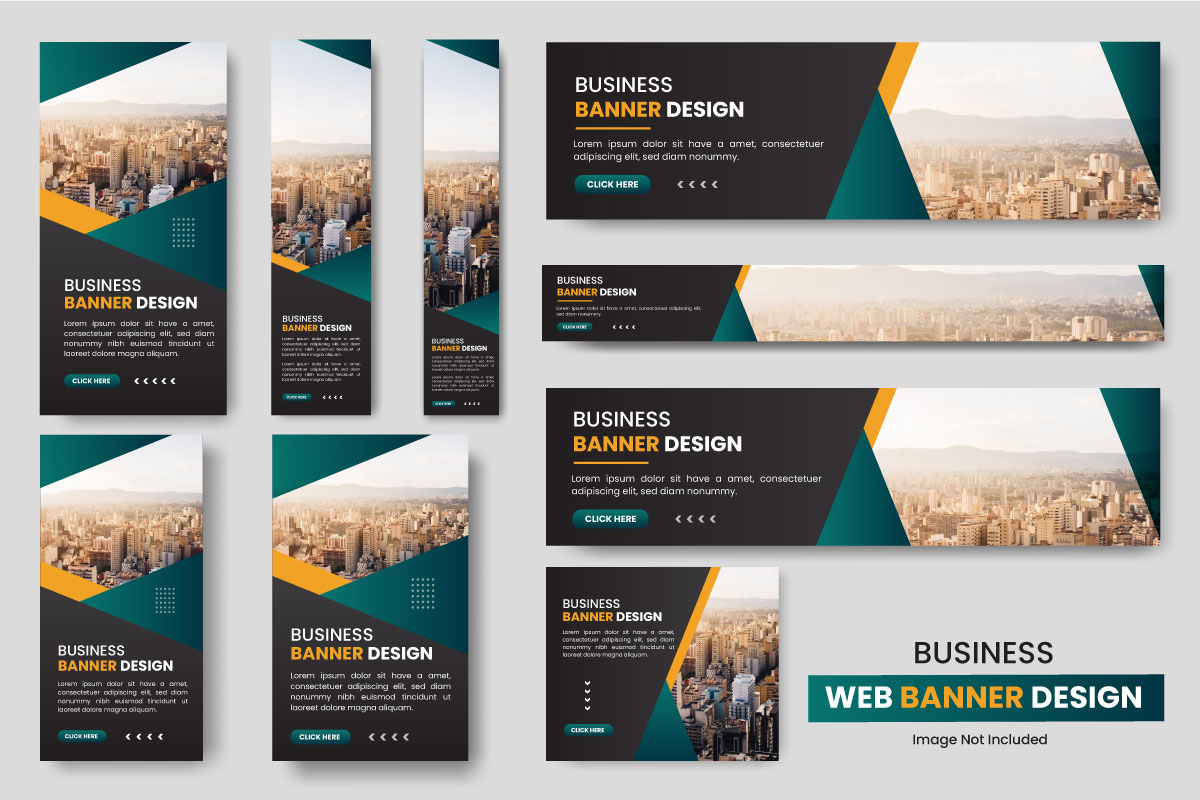 Web banner template Set, Horizontal header web banner, cover header background for website