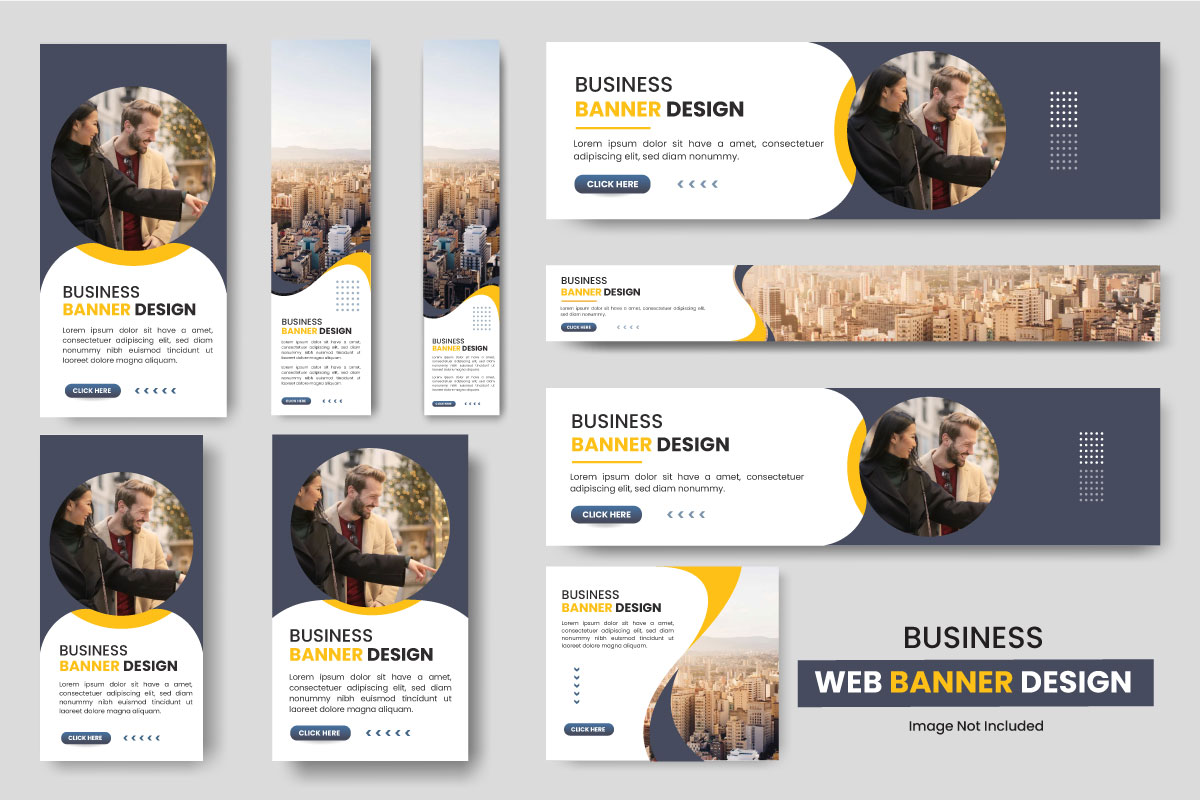 Web banner template Set, Horizontal header web banner, cover header background website design