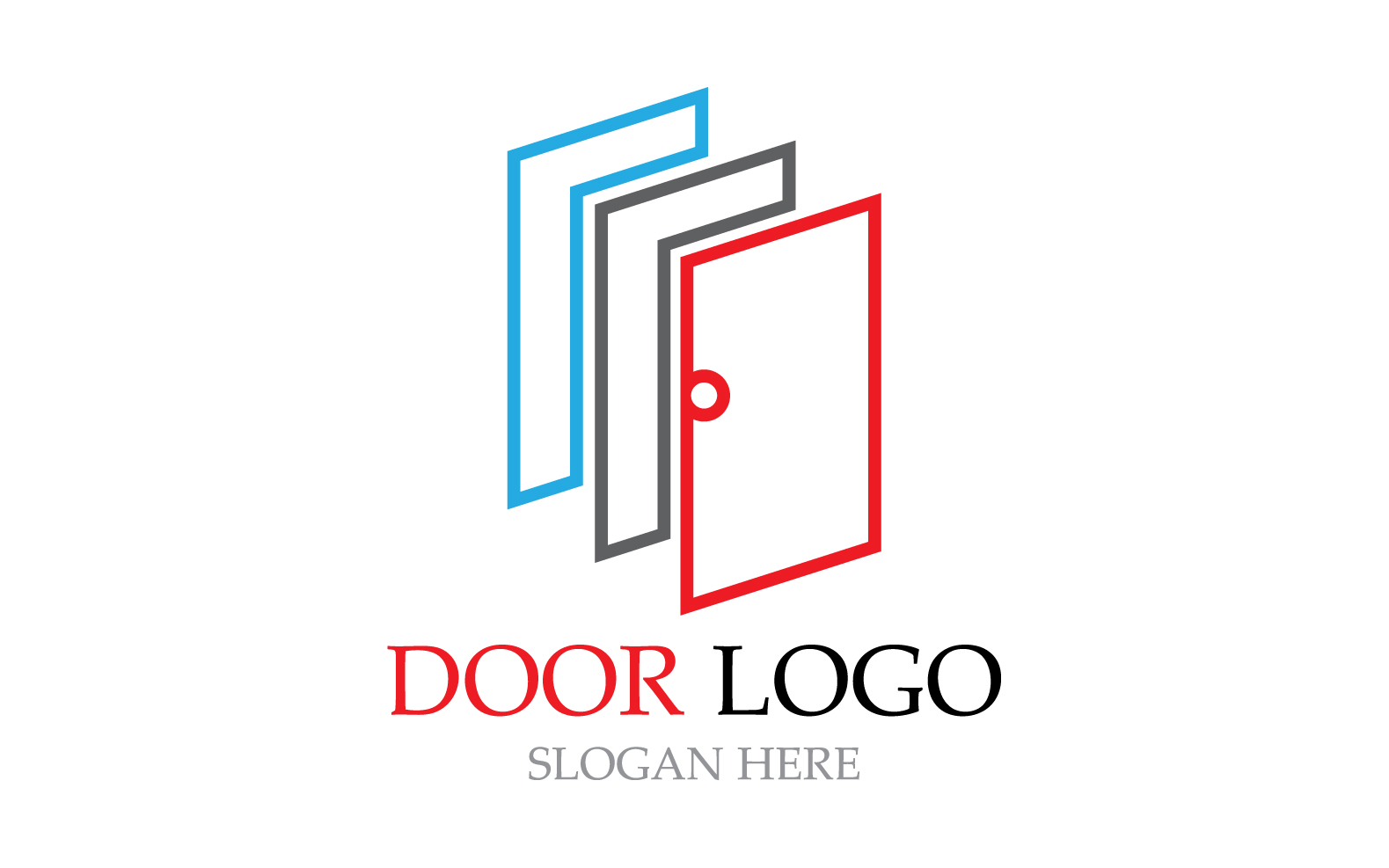 Door logo for home and building vector template v10