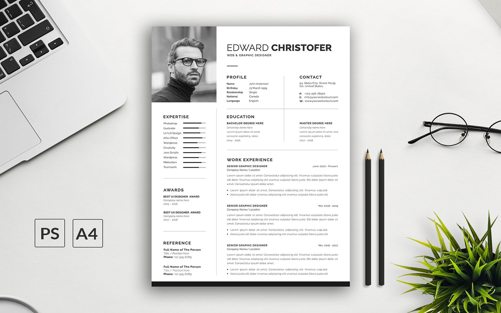 Resume Template for Edward Chrstofer