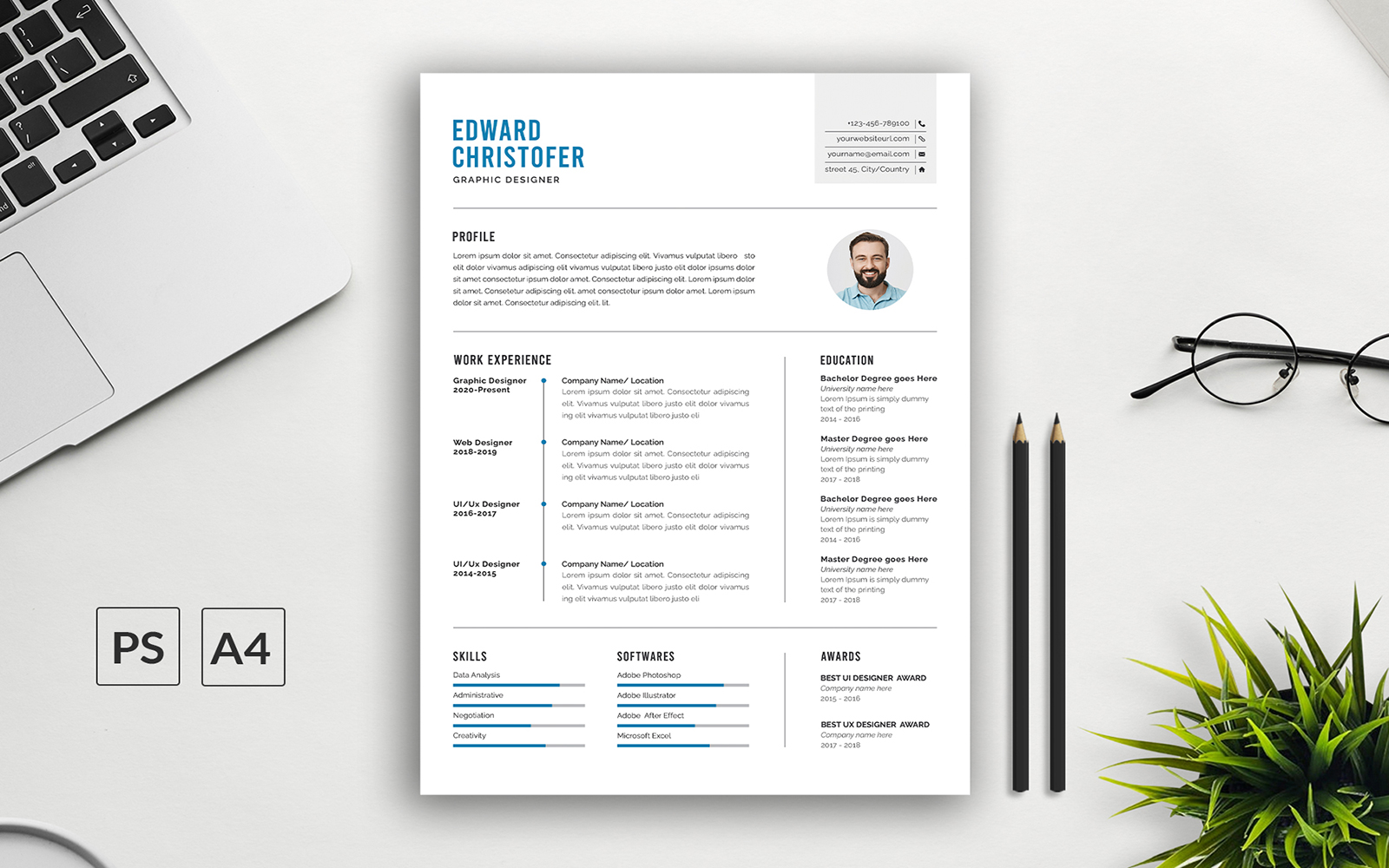 Edward Christofer Resume Template Design