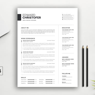 Clean Vector Resume Templates 339010