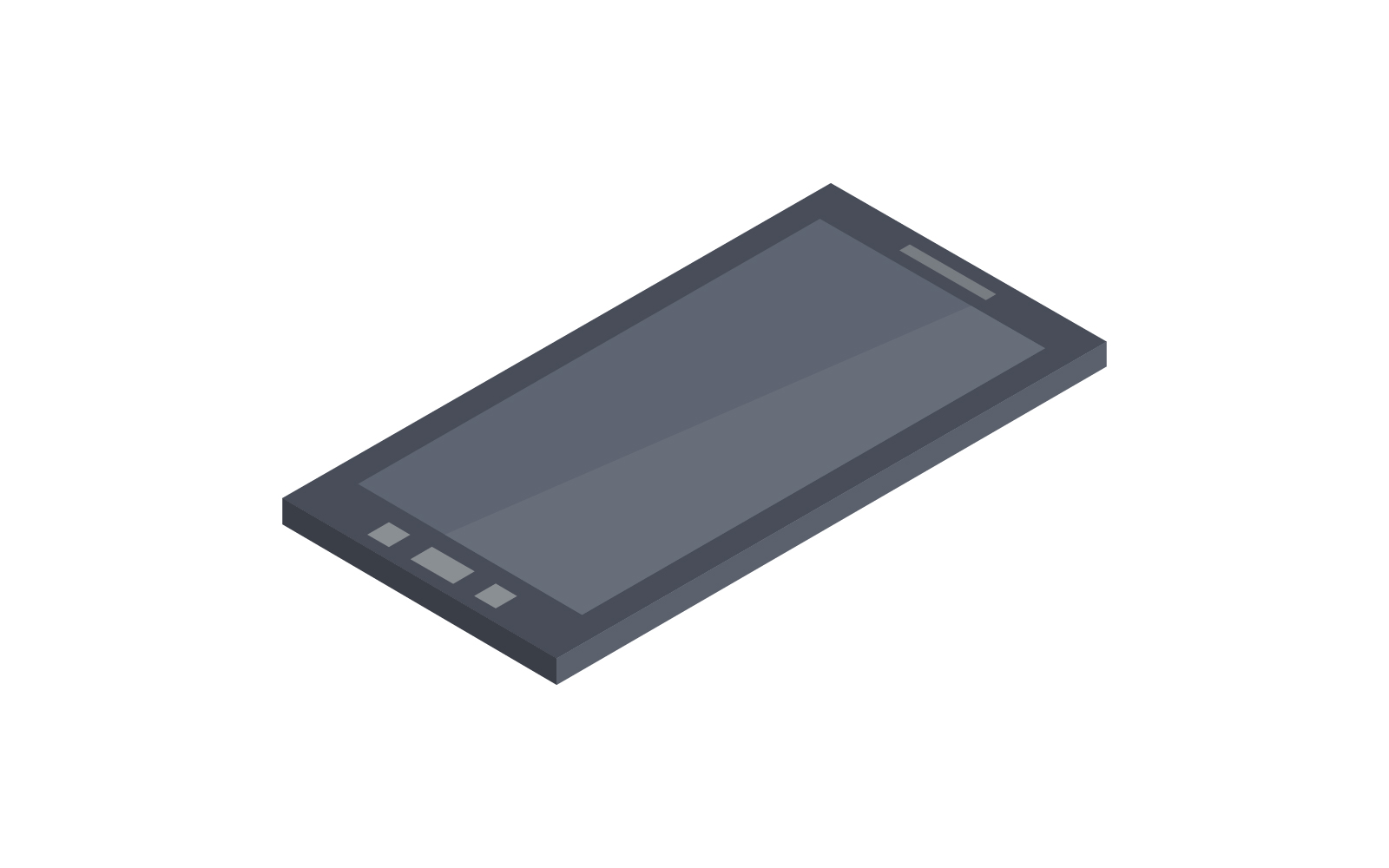 Isometric smartphone illustrated on a white background