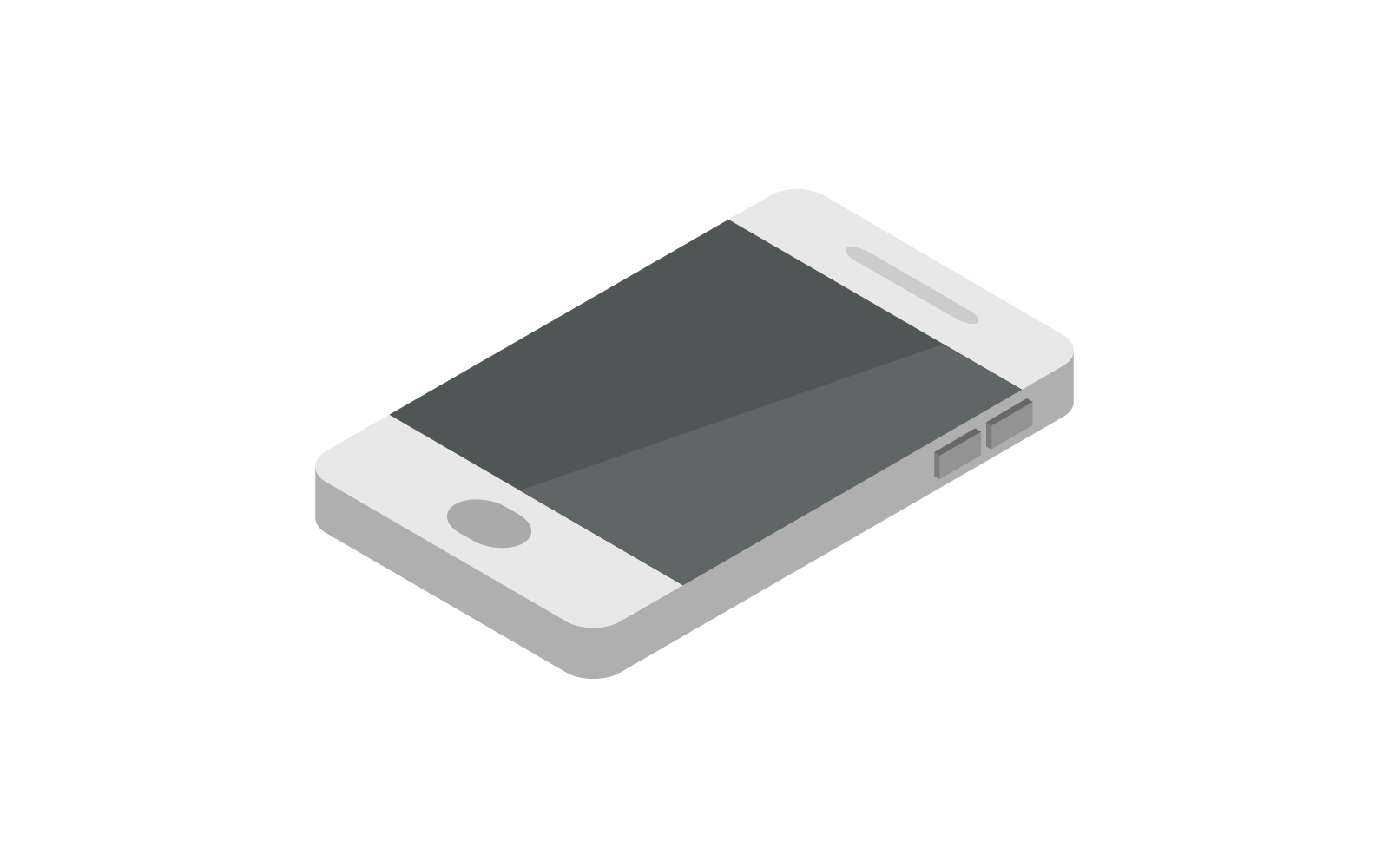 Isometric smartphone illustrated in vector on a white background