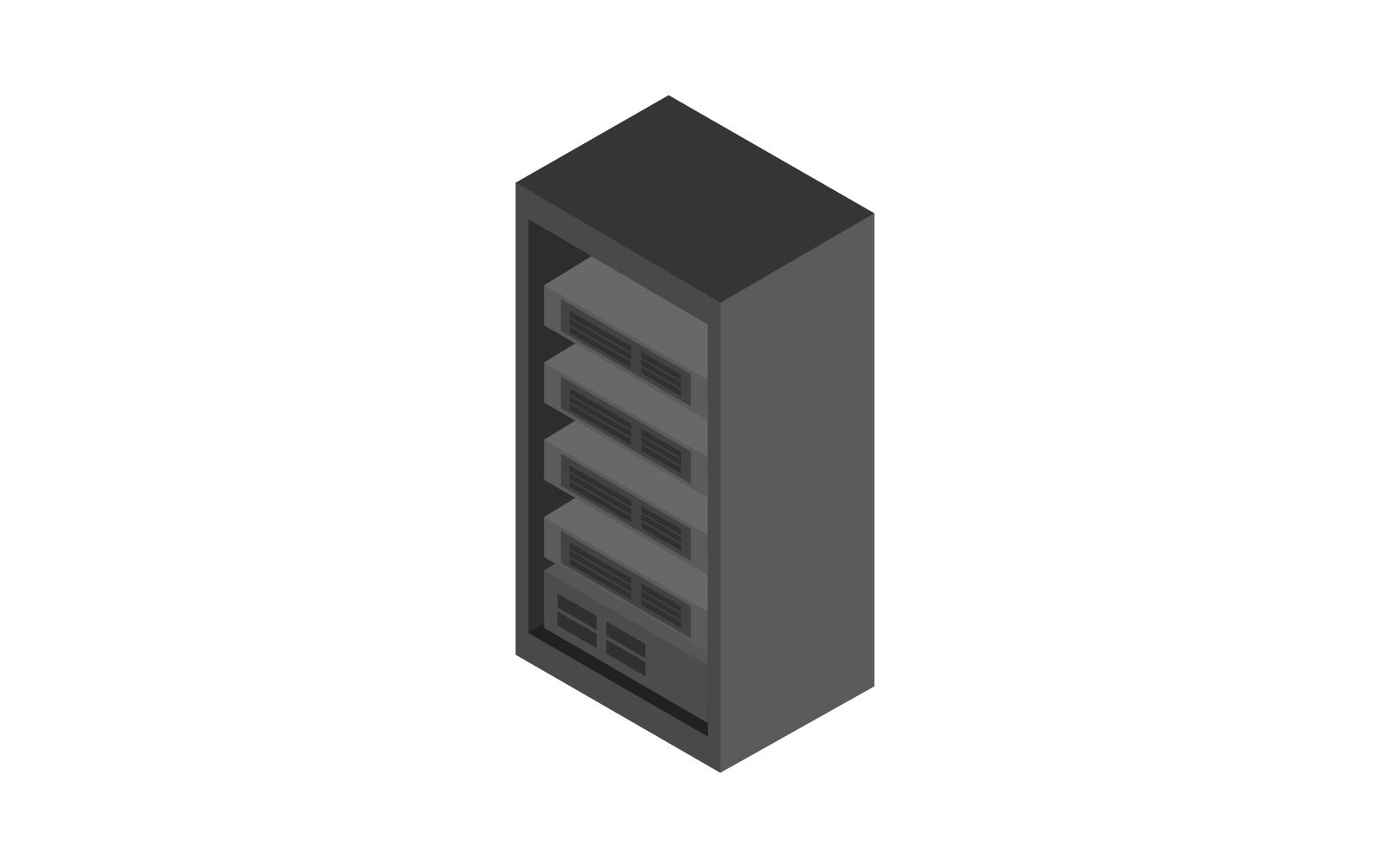 Isometric server in vector on background